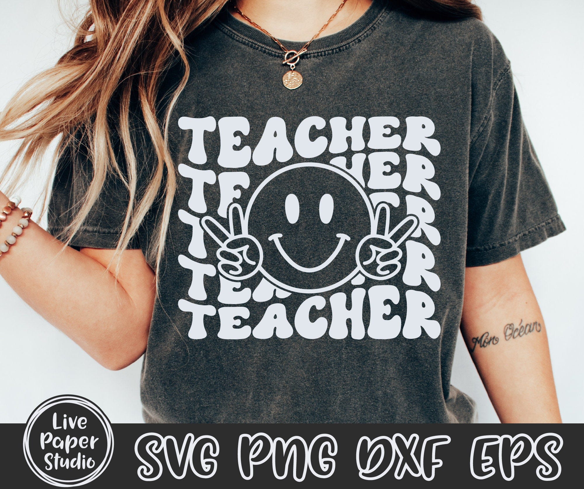 Teacher SVG, Teacher Shirt Svg, RetroTeacher Svg, Educator Svg, Teacher Life Svg, Back to School Svg, Digital Download Png, Dxf, Eps Files