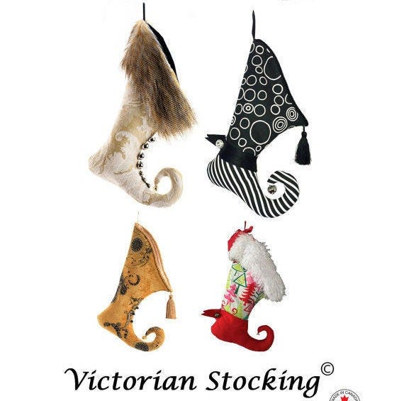NI201E - Victorian Christmas Stocking Sewing Pattern - PDF Download by Norma Inkster