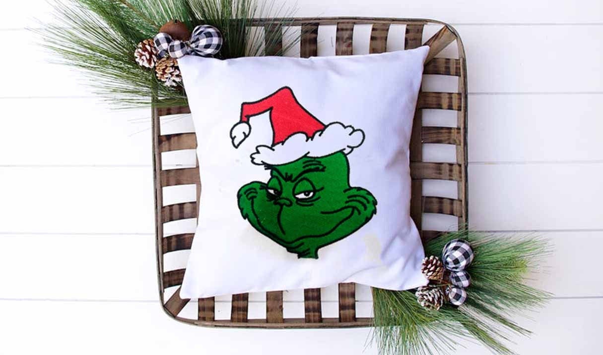 Grinch face machine embroidery design, Instant download