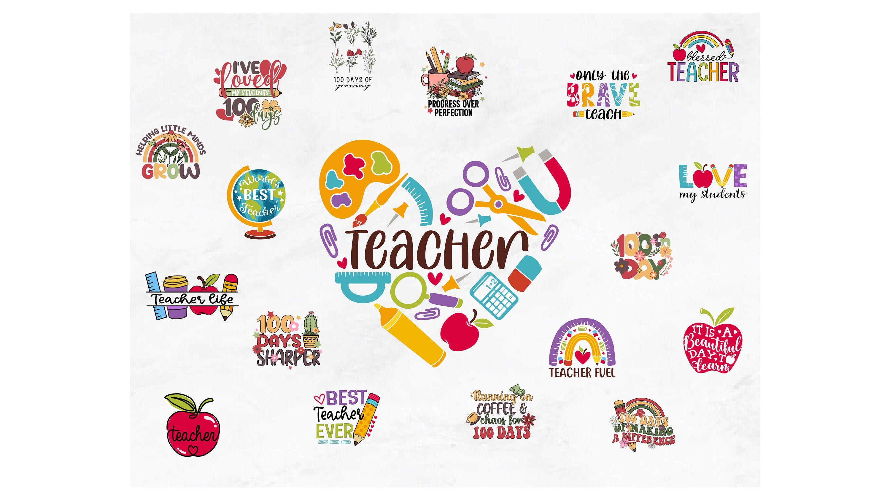 Teacher SVG Bundle, Teacher SVG, School SVG, Teach Svg, Back to School svg, Teacher Gift svg, Teacher Shirt svg