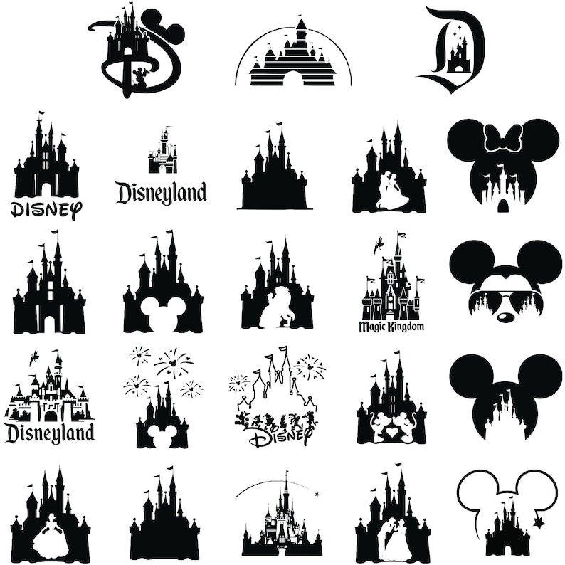 Castle svg bundle, princess svg, castle clipart, Heart Head Mickey mouse, magic kingdom svg, cut files for cricut silhouette