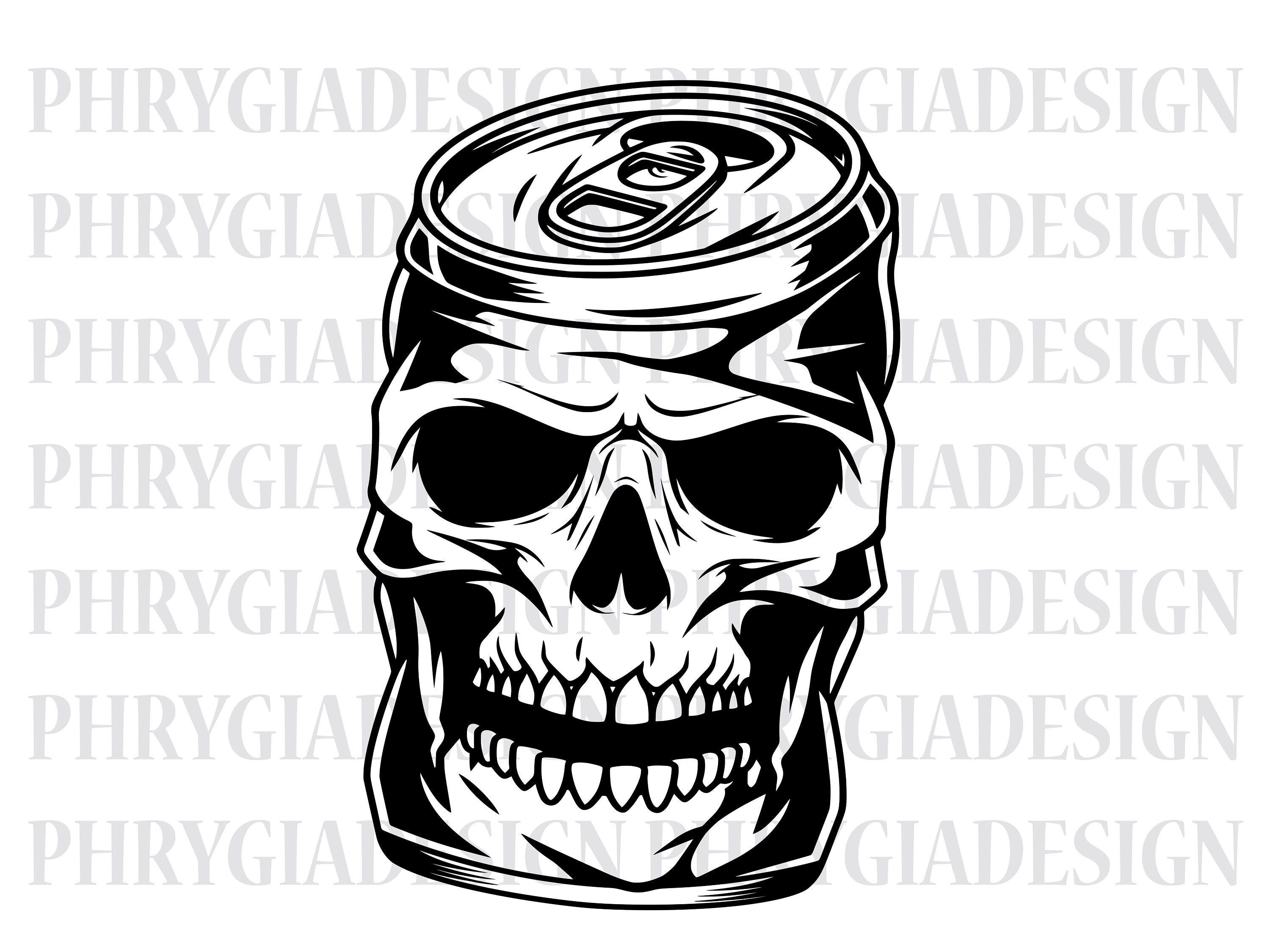 Skull Beer Can Svg , Skull Svg , Soda Can Svg , Soda Pop Svg , Alcoholic Drink Svg , Instant Download , Digital Download