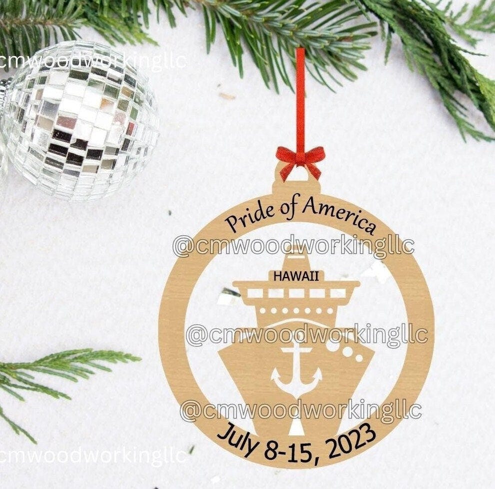 Hawaii Cruise Ornament/Christmas Ornaments/Cruise Gifts/Ornament/Personalized Gift/Cruise Ship Ornament/Christmas Gifts/Family Cruise