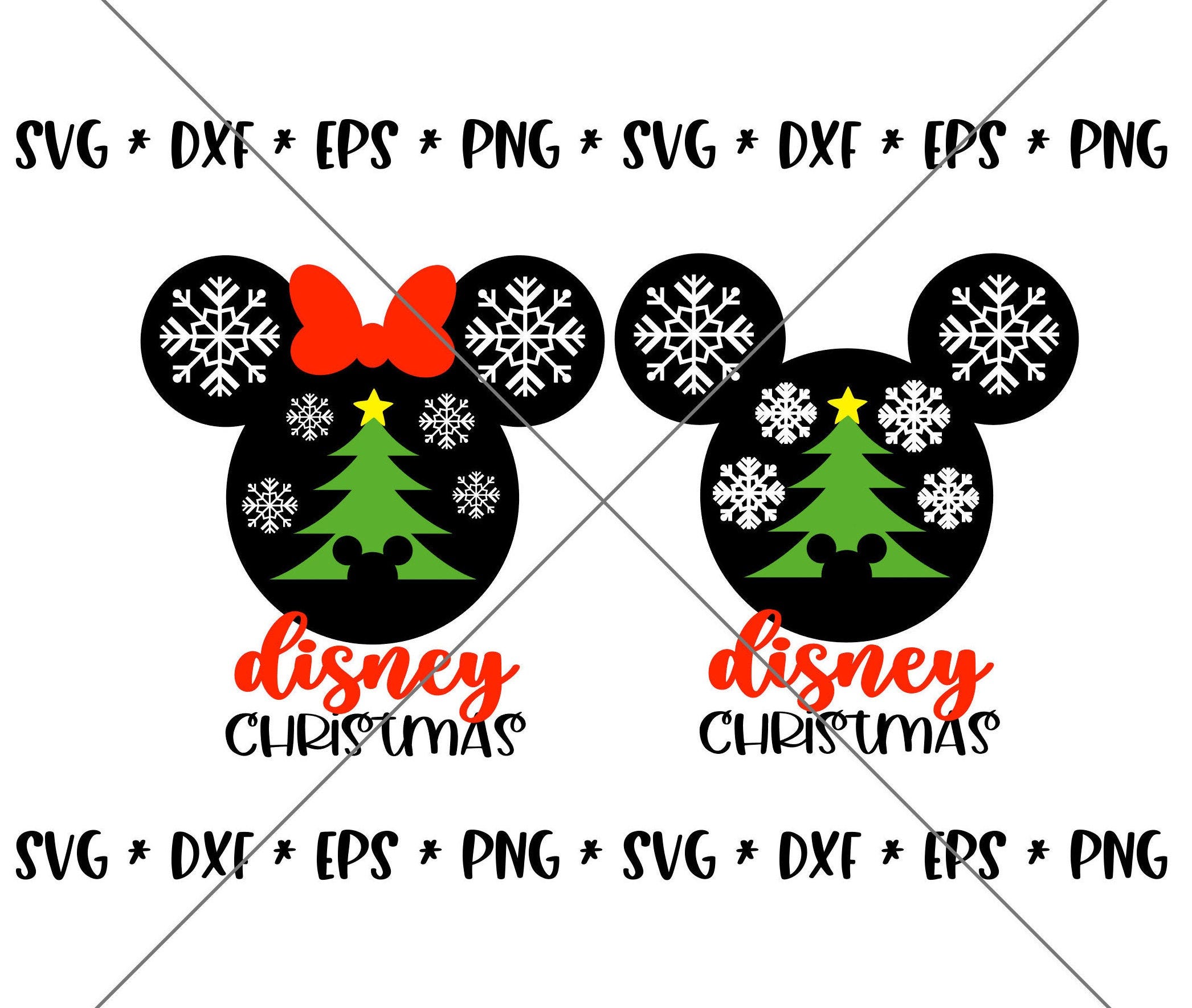 SALE!! Christmas Snowflakes Mouse SVG Disney svgs DXF eps png Instant Download File Mickey Disney World Family Holiday Trip Silhouette--X08