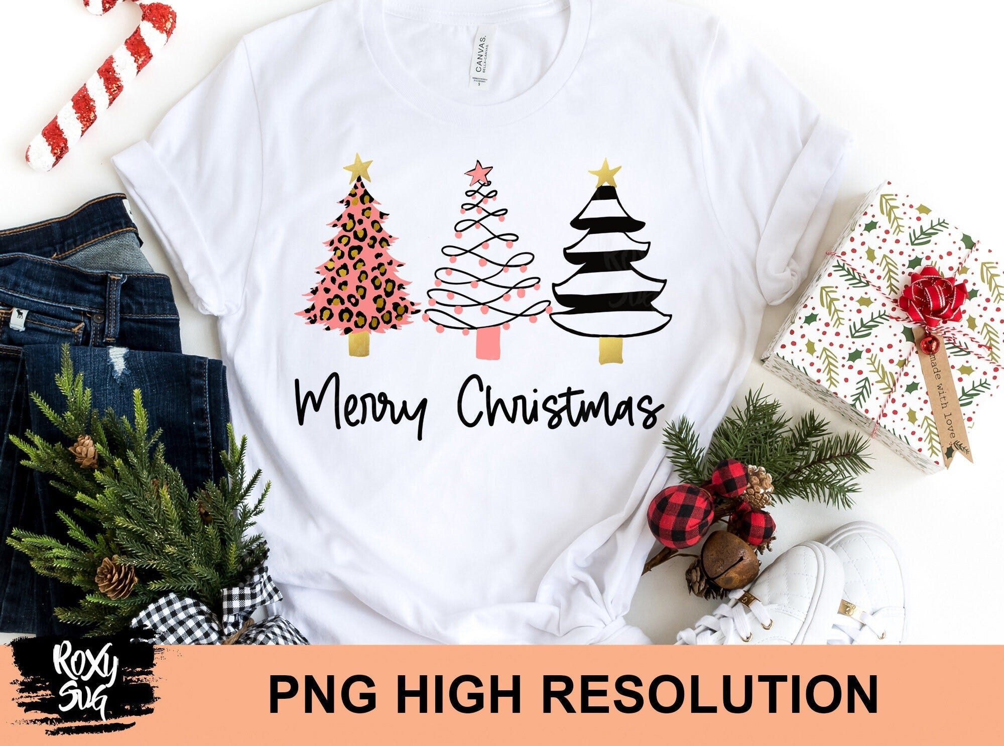 Merry Christmas pink Leopard Christmas Tree png, Sublimation design, Christmas shirt png Sublimation, DTG printing, Christmas sublimation