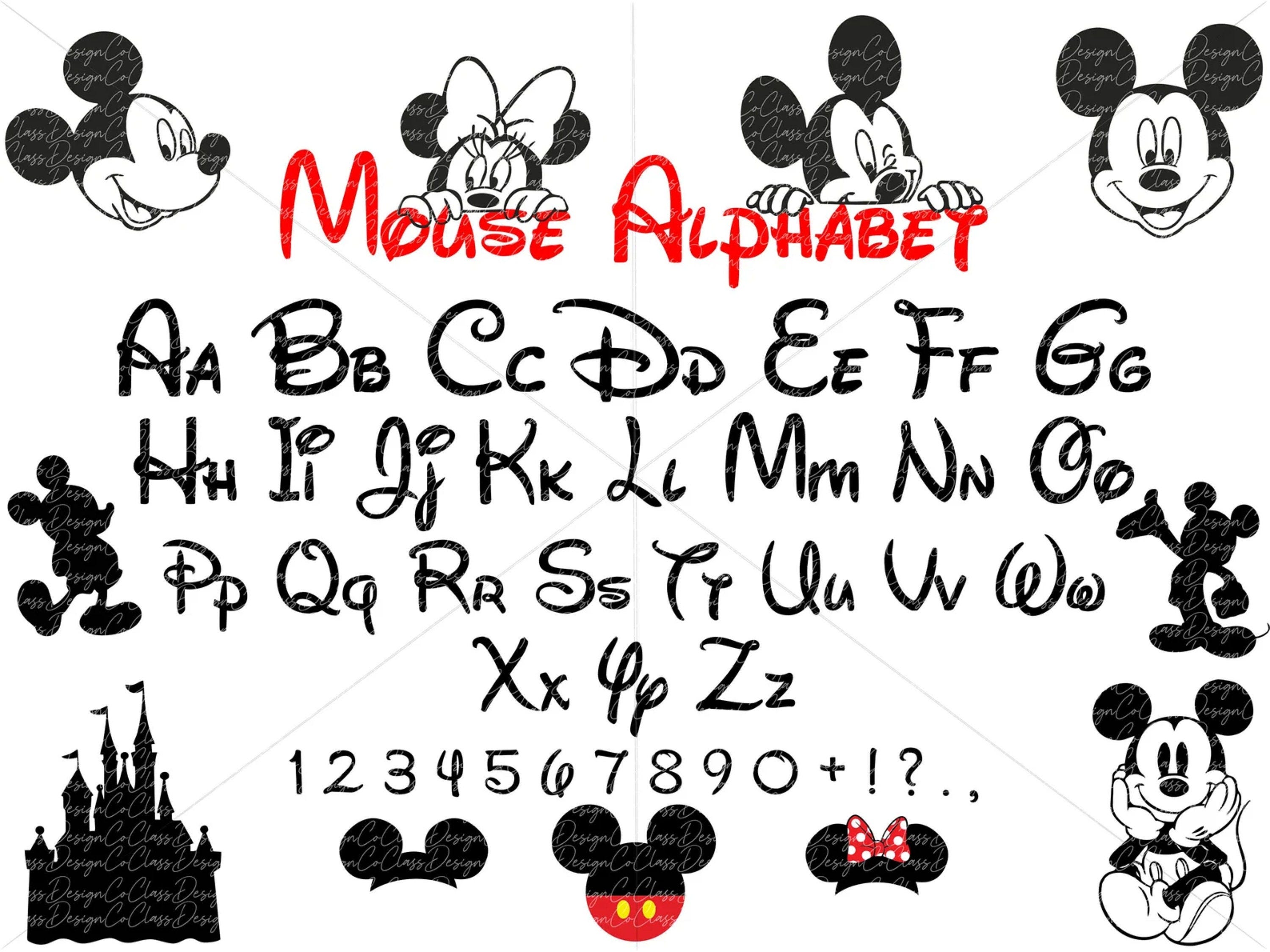 Mouse Alphabet SVG Bundle, Magical Mouse Font and clipart Svg , Png, Pdf, Digital file Download