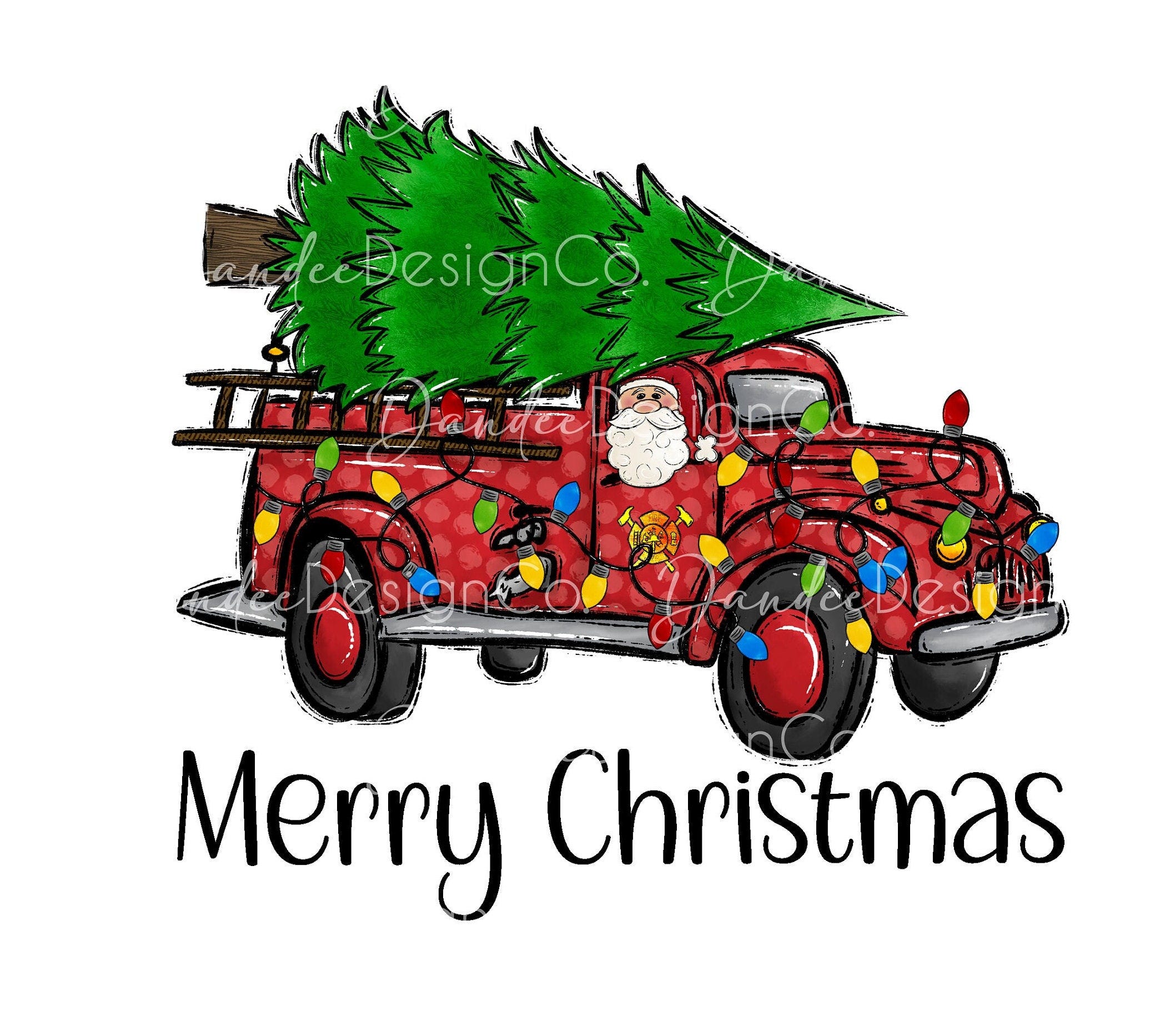 Christmas Fire Truck PNG, Christmas Fire Truck Sublimation Design,  Fire Truck With Christmas Tree, Christmas PNG, Digital Download