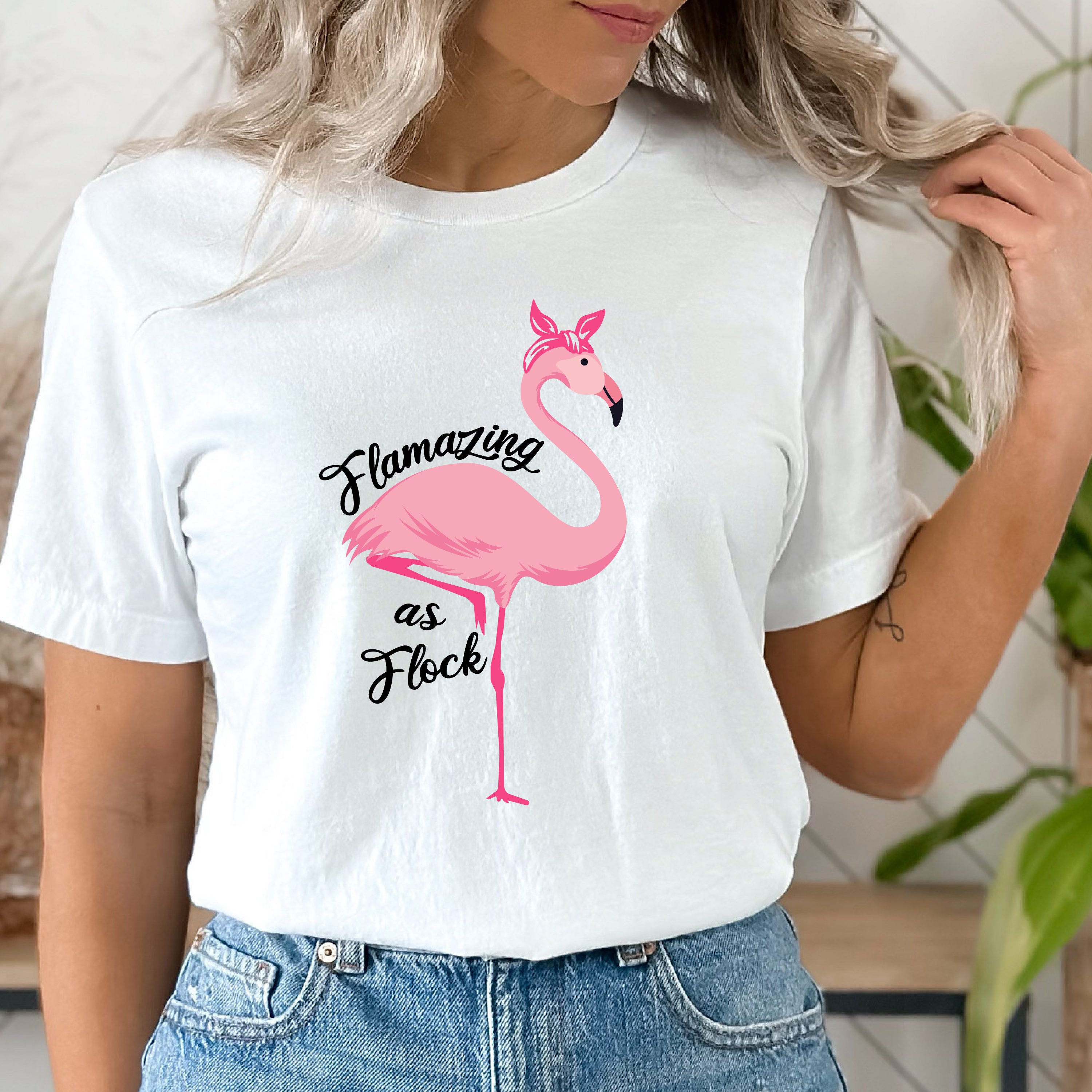 Flamingo SVG Cricut Cutting Files - Cute Summer Flamingo Quote T Shirt Design - Flamazing as Flock - PNG, DXF Flamingo Clipart - Digital