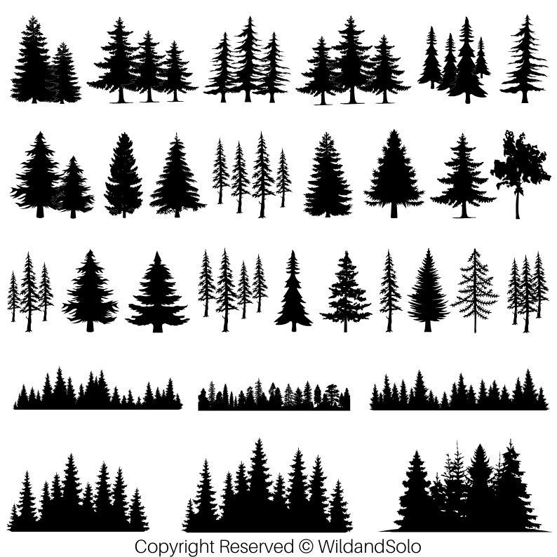30 Mountain Forest SVG Bundle, Forest svg, pain tree svg, Tree Line svg, Forest Tree svg, Landscape svg, Tree Silhouette, digital download