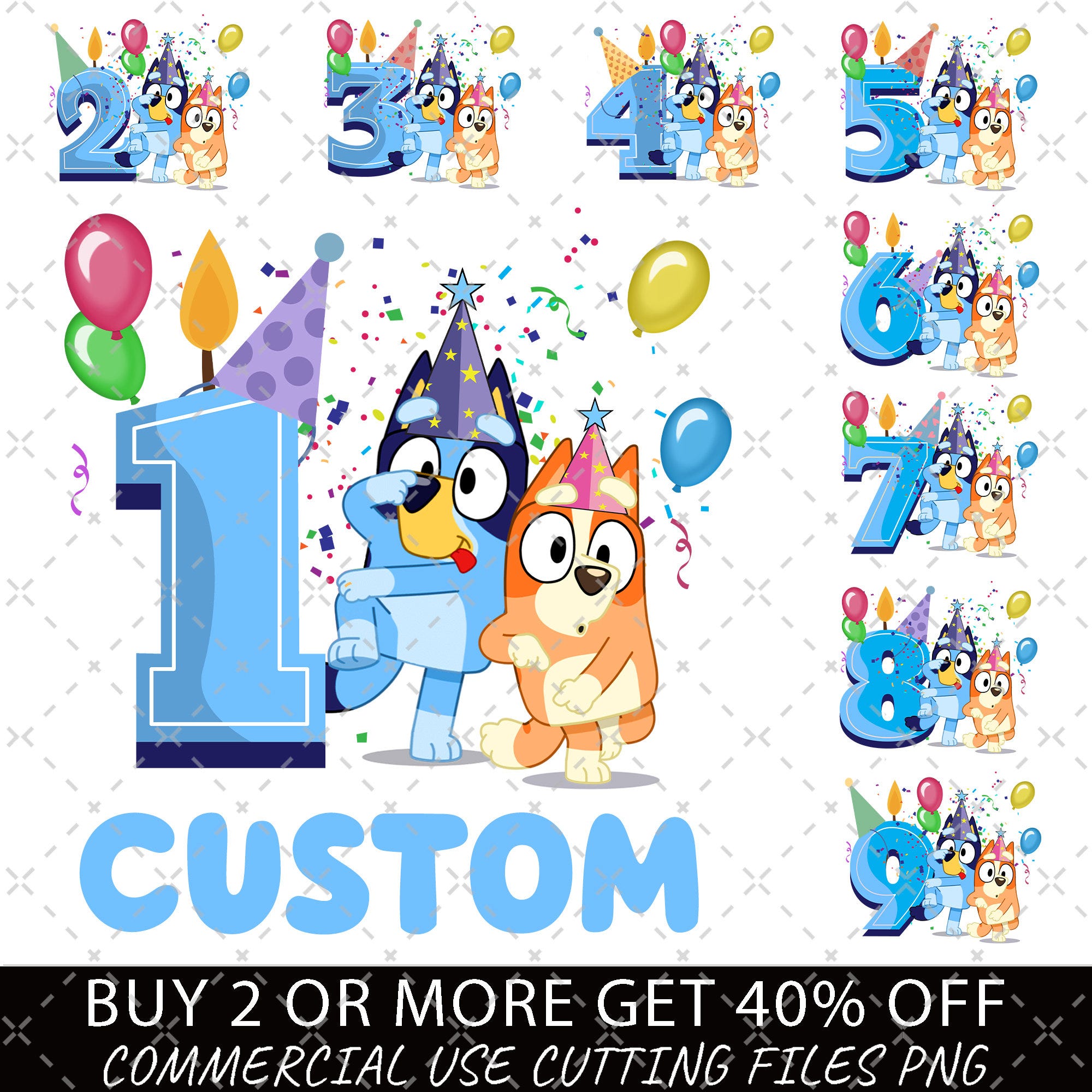 Custom Bluey Birthday Png, My Birthday Png, Birthday Party, Birthday Gifts, Happy Birthday Png, Birthday Family Matching Png, Bluey Number