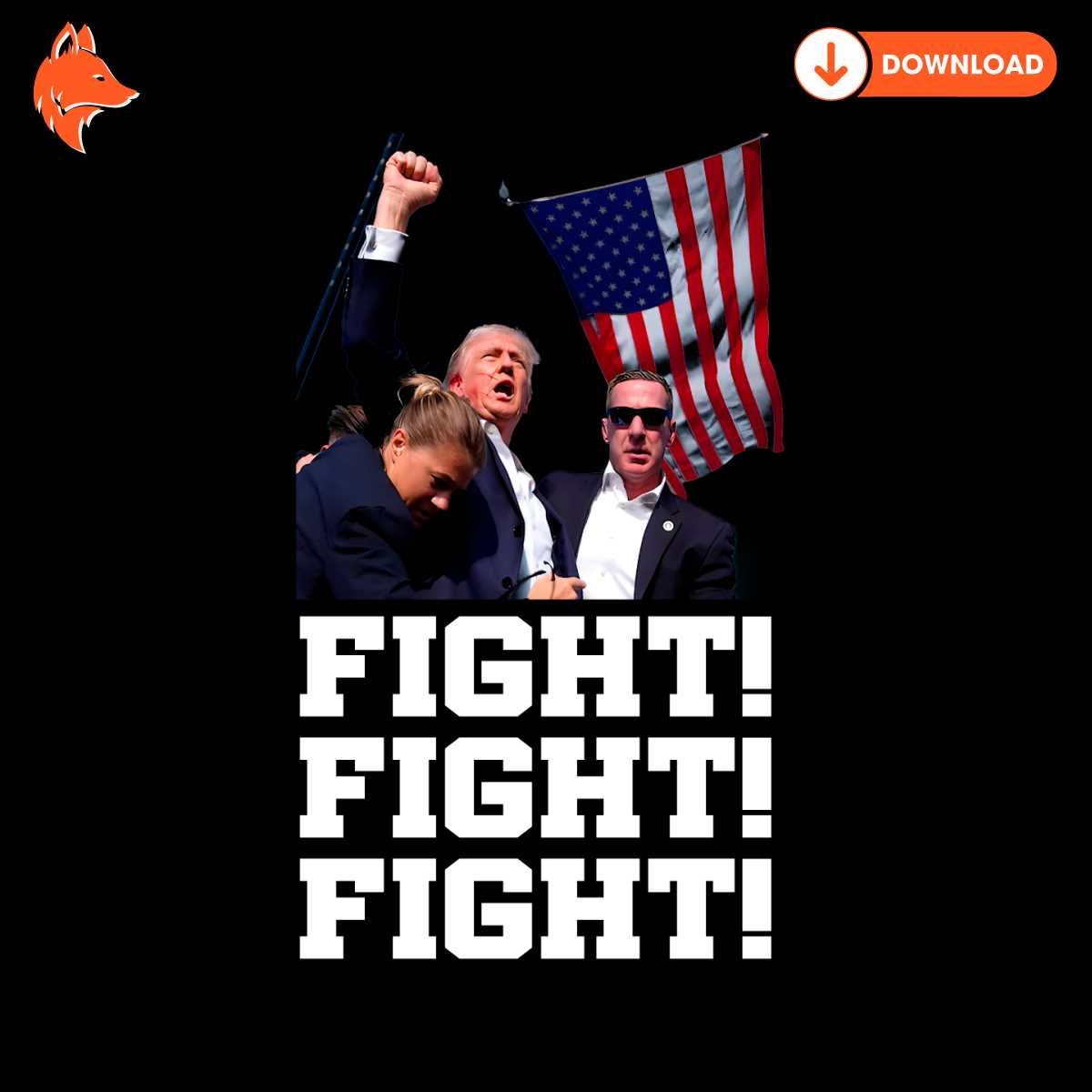 Free Donald Trump Shooting Fight Fight Fight PNG