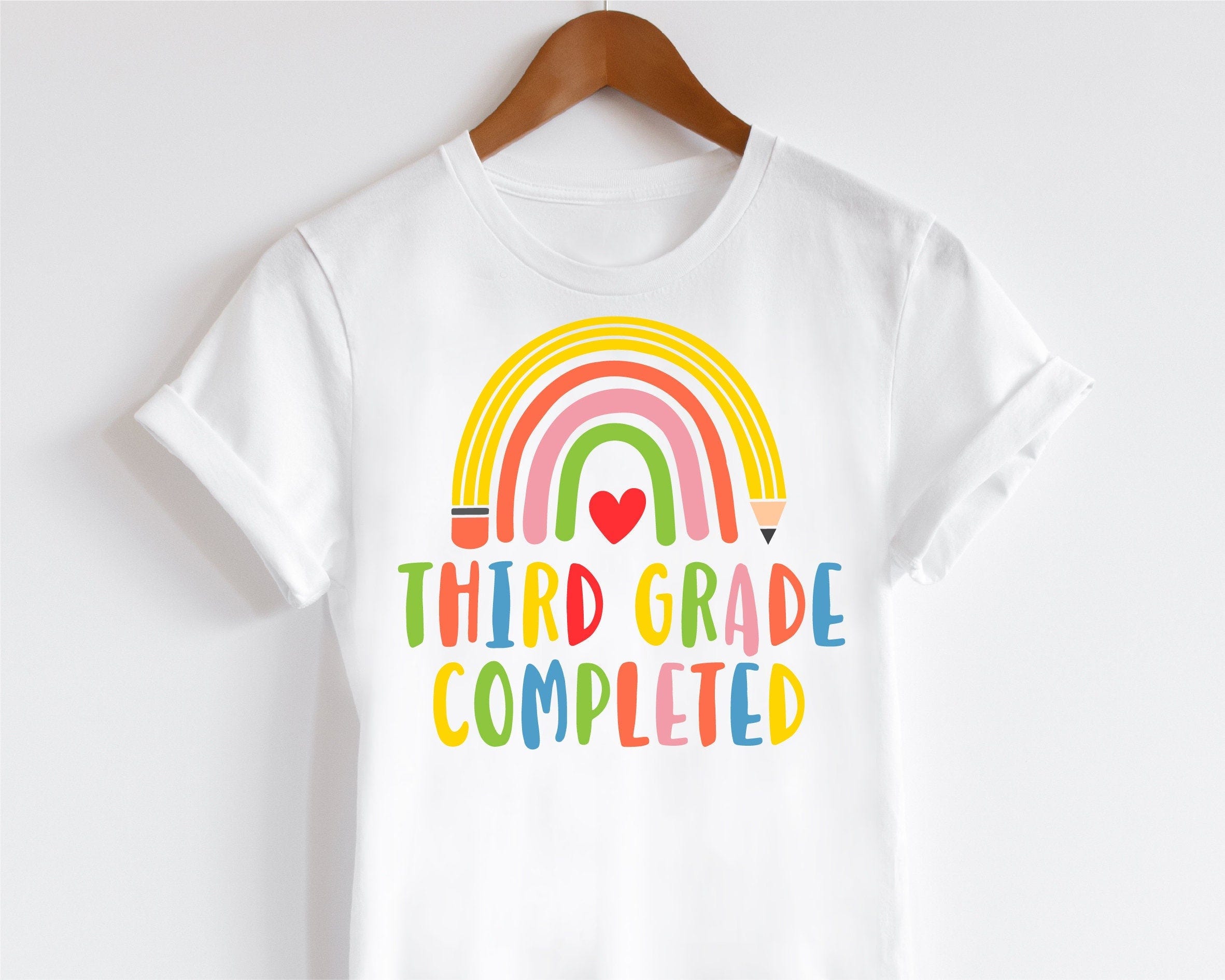 Third Grade Completed svg, Girl Last Day of 3rd Grade svg, Rainbow 3rd Grade Graduation svg, 3rd Grade Teacher svg, Bye Bye 3rd Grade svg