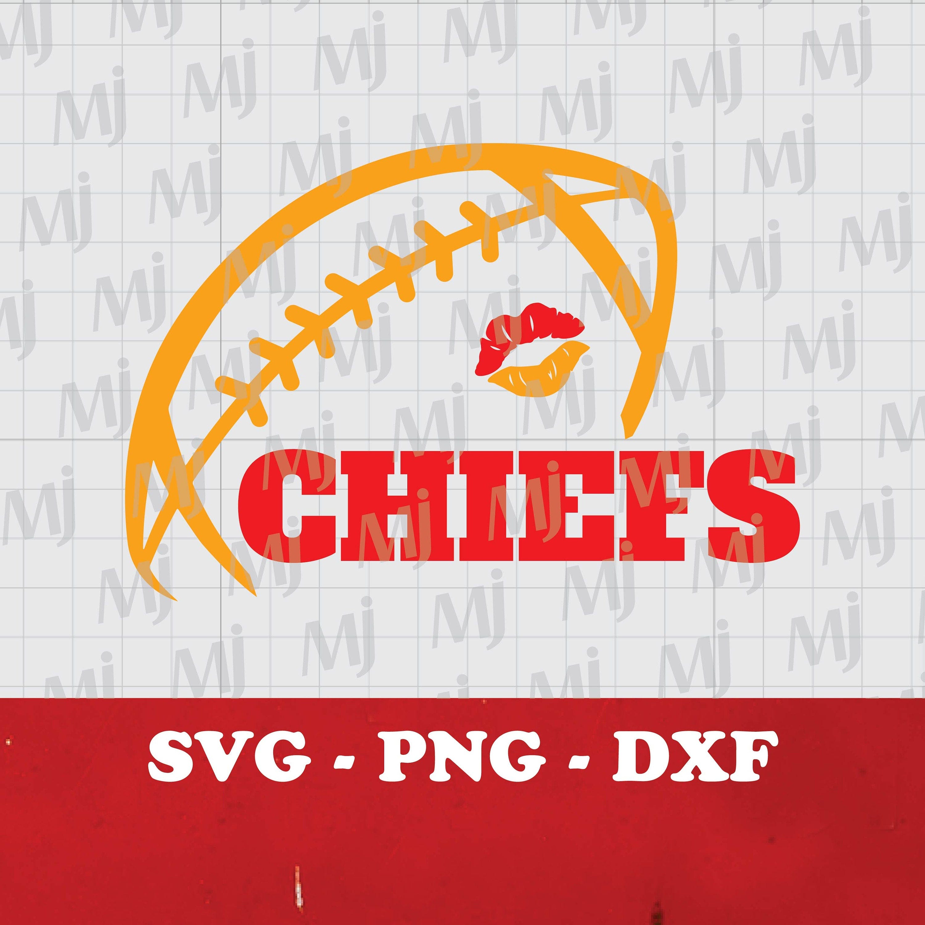 Chiefs Football SVG, Funny Football Season SVG, Clipart for Cricut, kiss on Football SVG, chiefs Team, Football quote Gift, Digital download