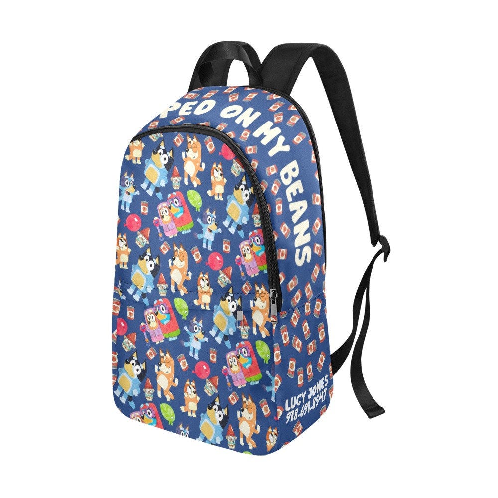 Bluey Personalized Backpack - All-Over Print Casual Backpack - Personalized - Name - School Bag