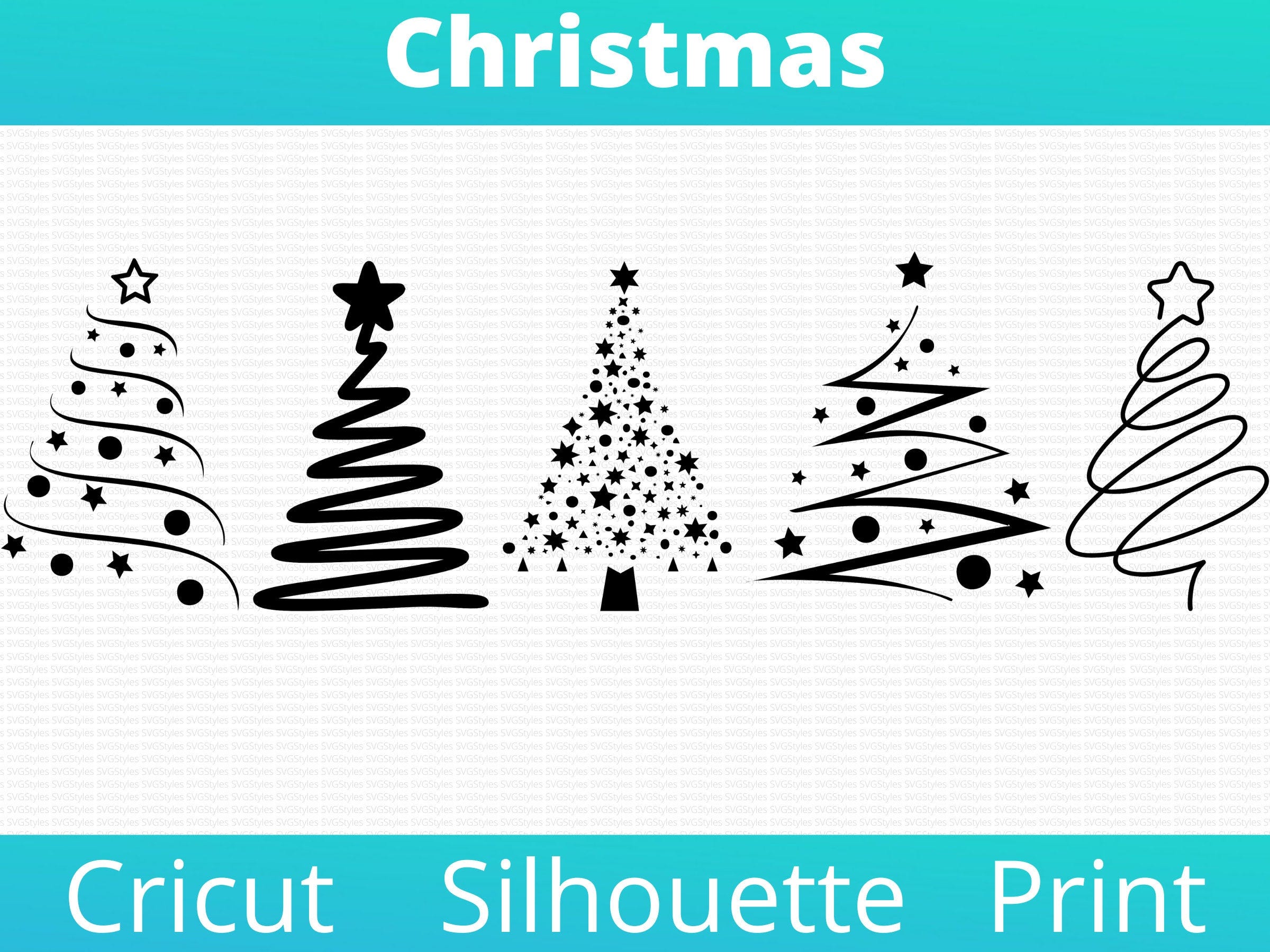 Christmas Tree Svg Bundle, Christmas Svg, Christmas Tree Svg, Christmas Clipart, Christmas Tree Png, Christmas Digital Printable Ai Eps