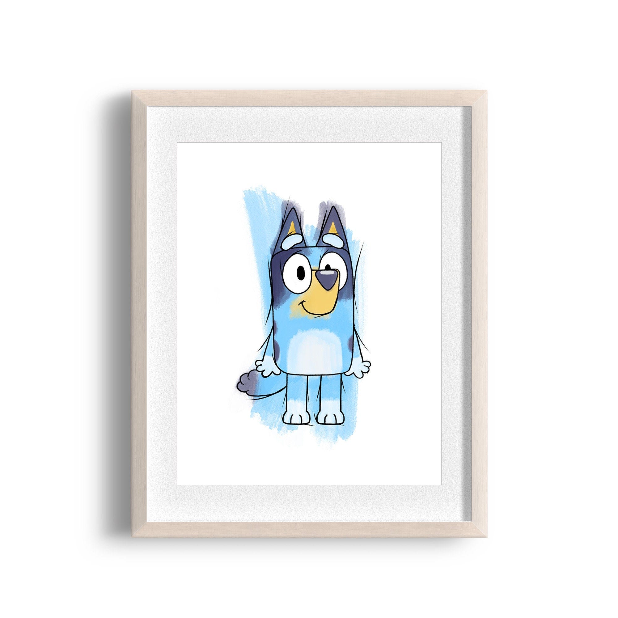 Bluey Childrens Bedroom Wall Art Watercolour Poster Print