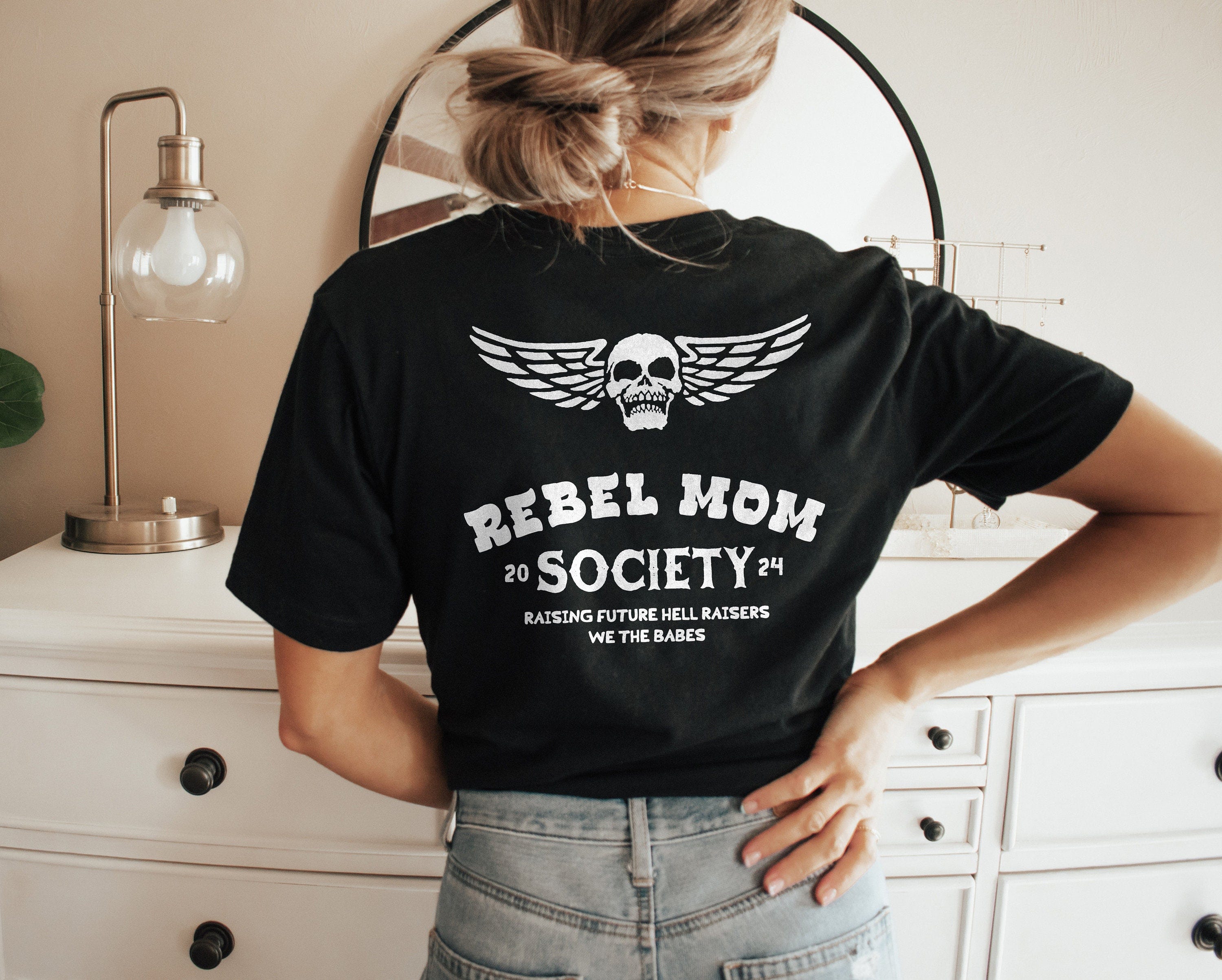 Rebel Mom Society Shirt, Mom Life Shirt, Vintage Shirts, Skull Lover Shirt, Mothers Day Gift, Cool Mom Shirt, Gift For Mom