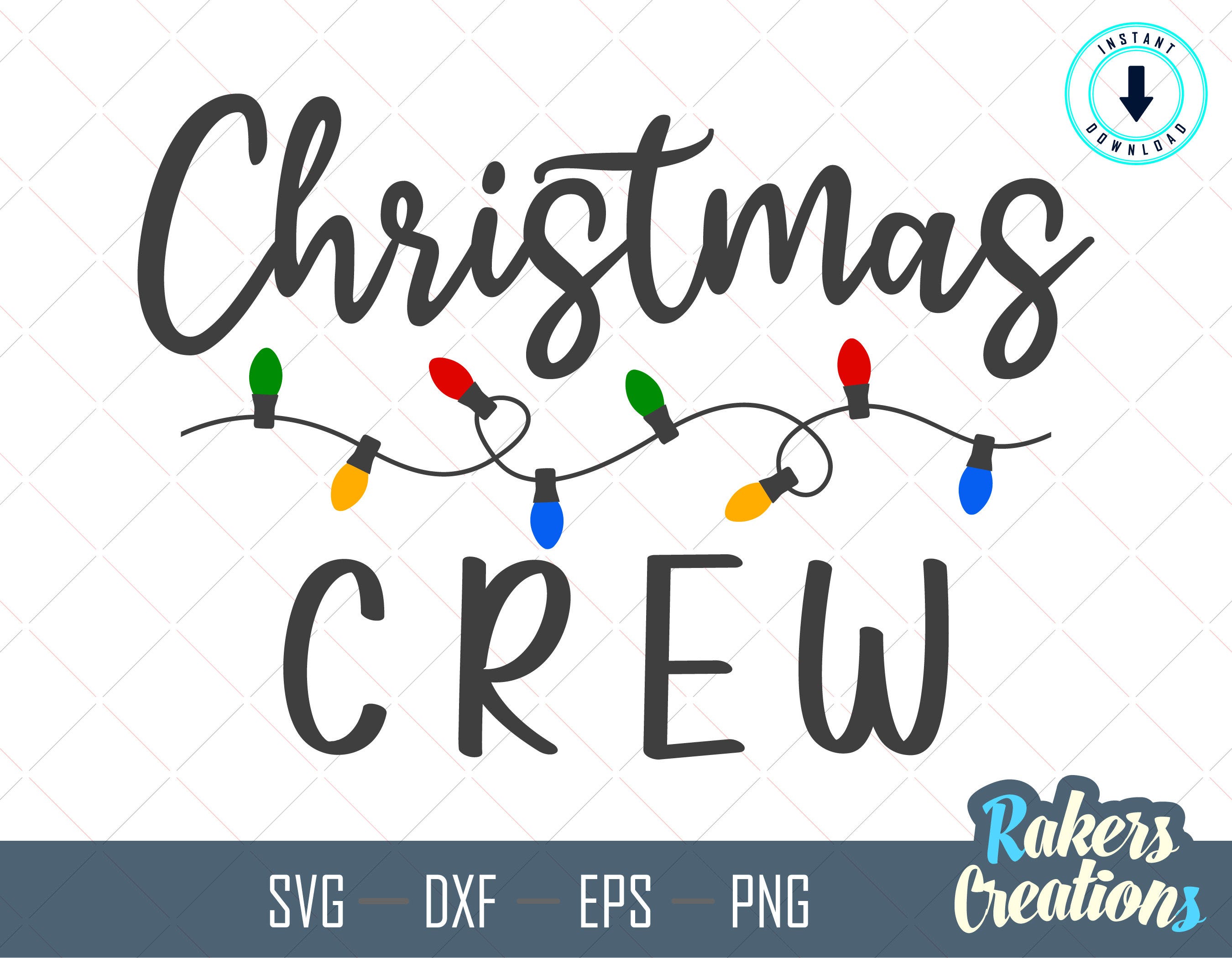 Christmas Crew Svg - Christmas Lights Svg - Merry Christmas Svg - Christmas Shirt svg - Merry & Bright Svg- Funny kids svg- Instant Download