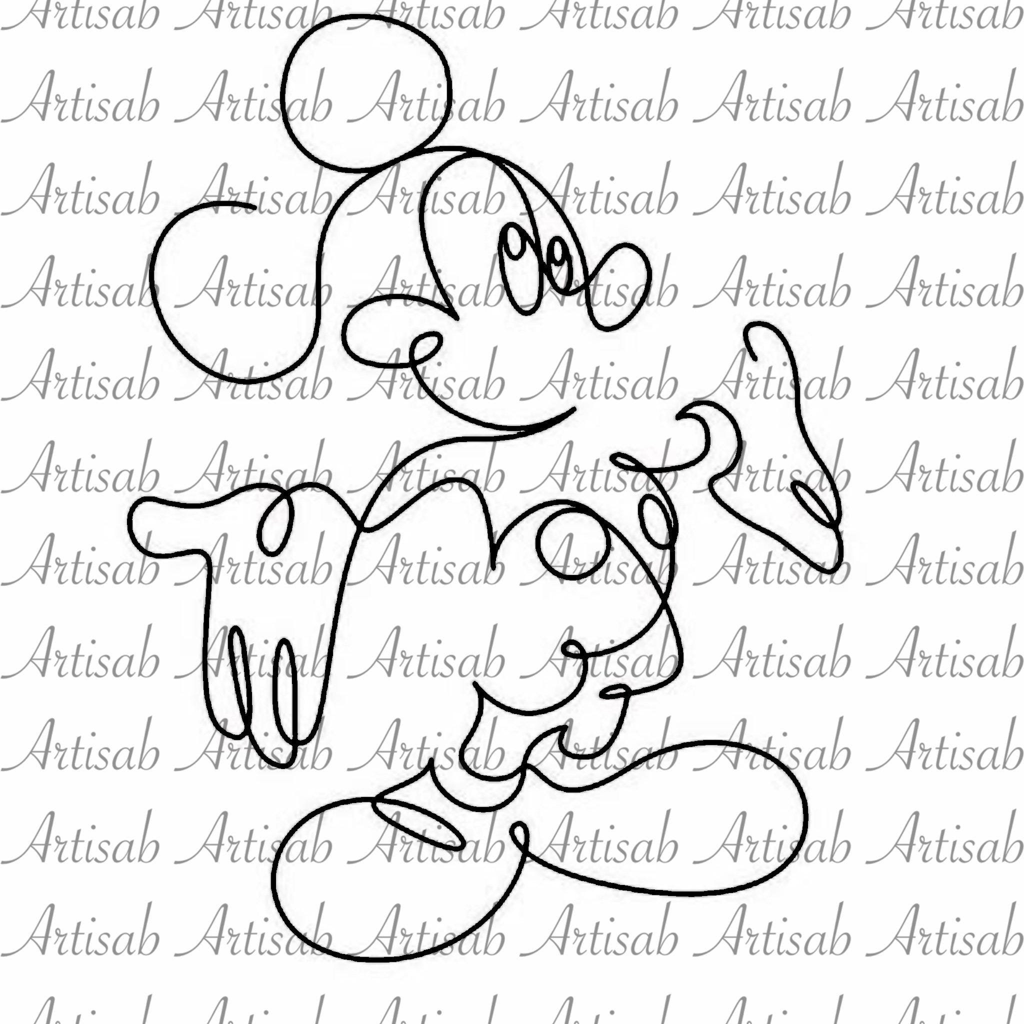 Mickey line art png