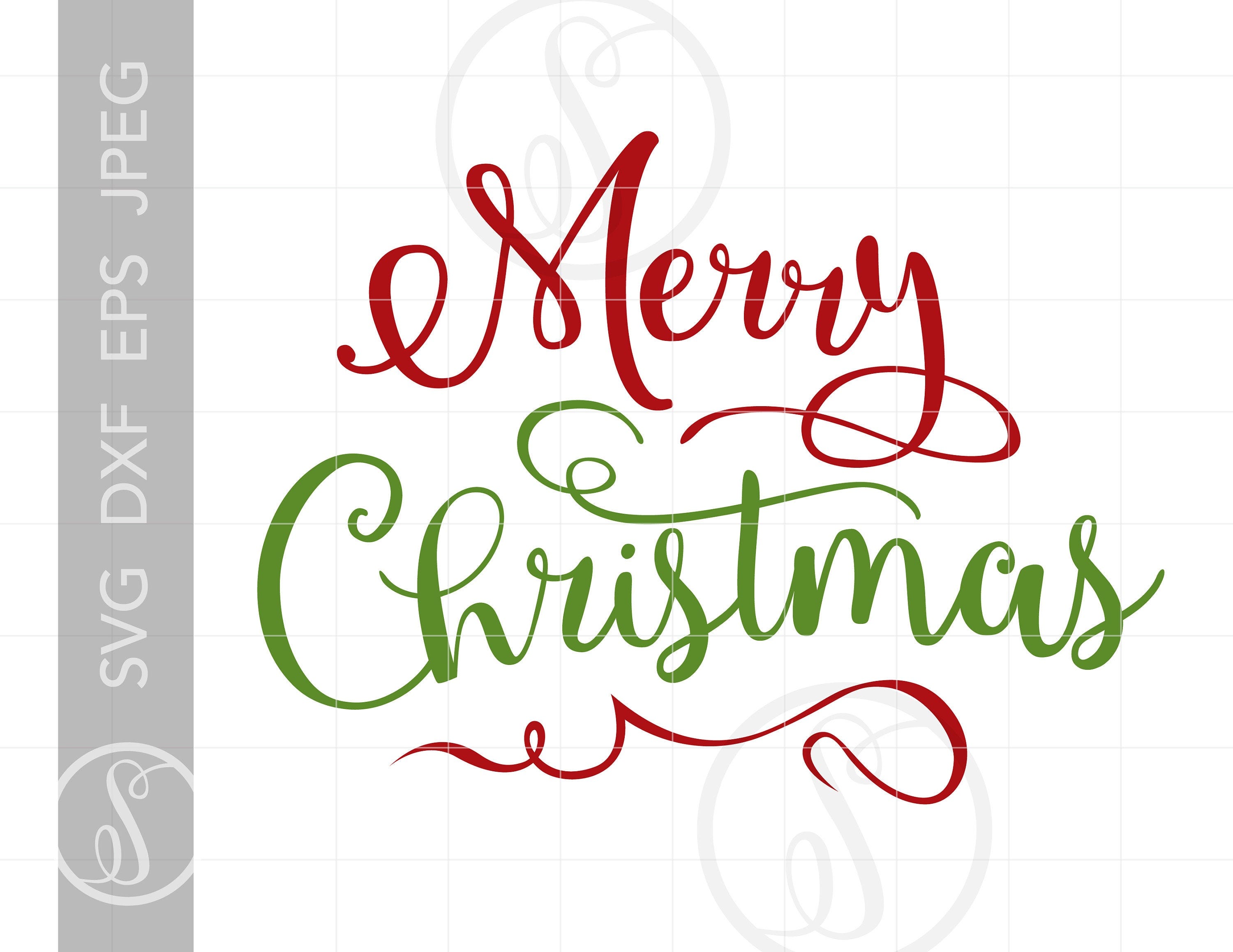 Merry Christmas Script SVG | Vector Merry Christmas Silhouette Cut File | Merry Christmas Svg Jpg Eps Pdf Png DXF Download SC1040