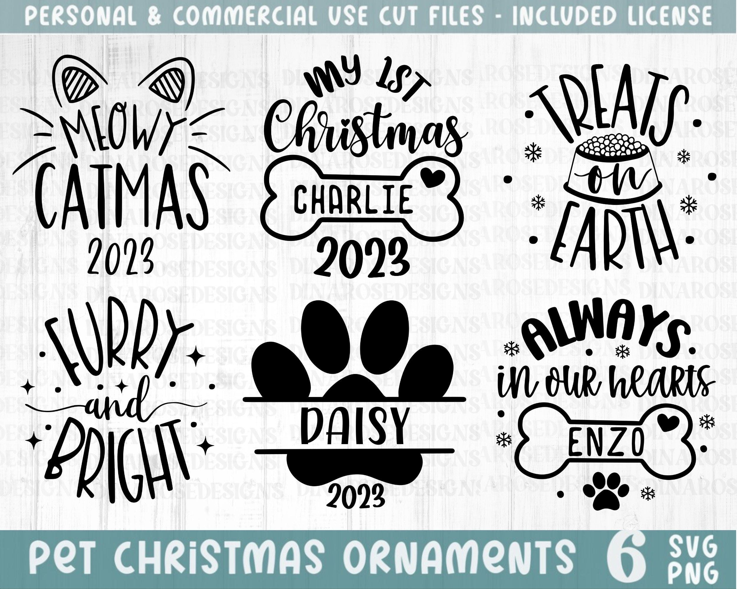 Pet Christmas Ornament Svg Bundle, Dog Christmas Ornament Svg Bundle, Dog Christmas Svg, Cat Christmas Svg Png Clipart Cut File For Cricut