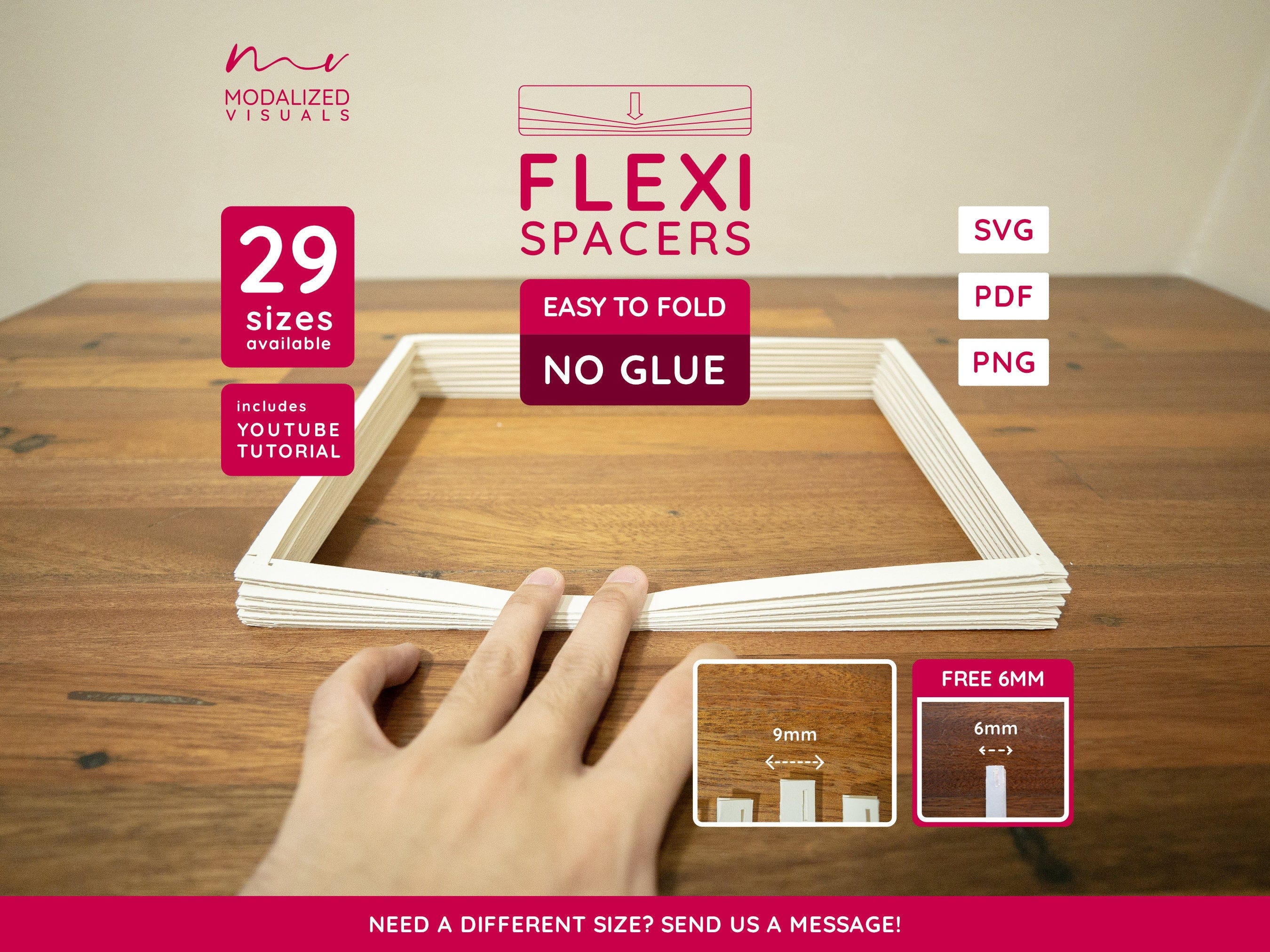 Flexi Paper Spacers Template For Your Light Box and Shadow Box Art Crafts: 29 sizes available