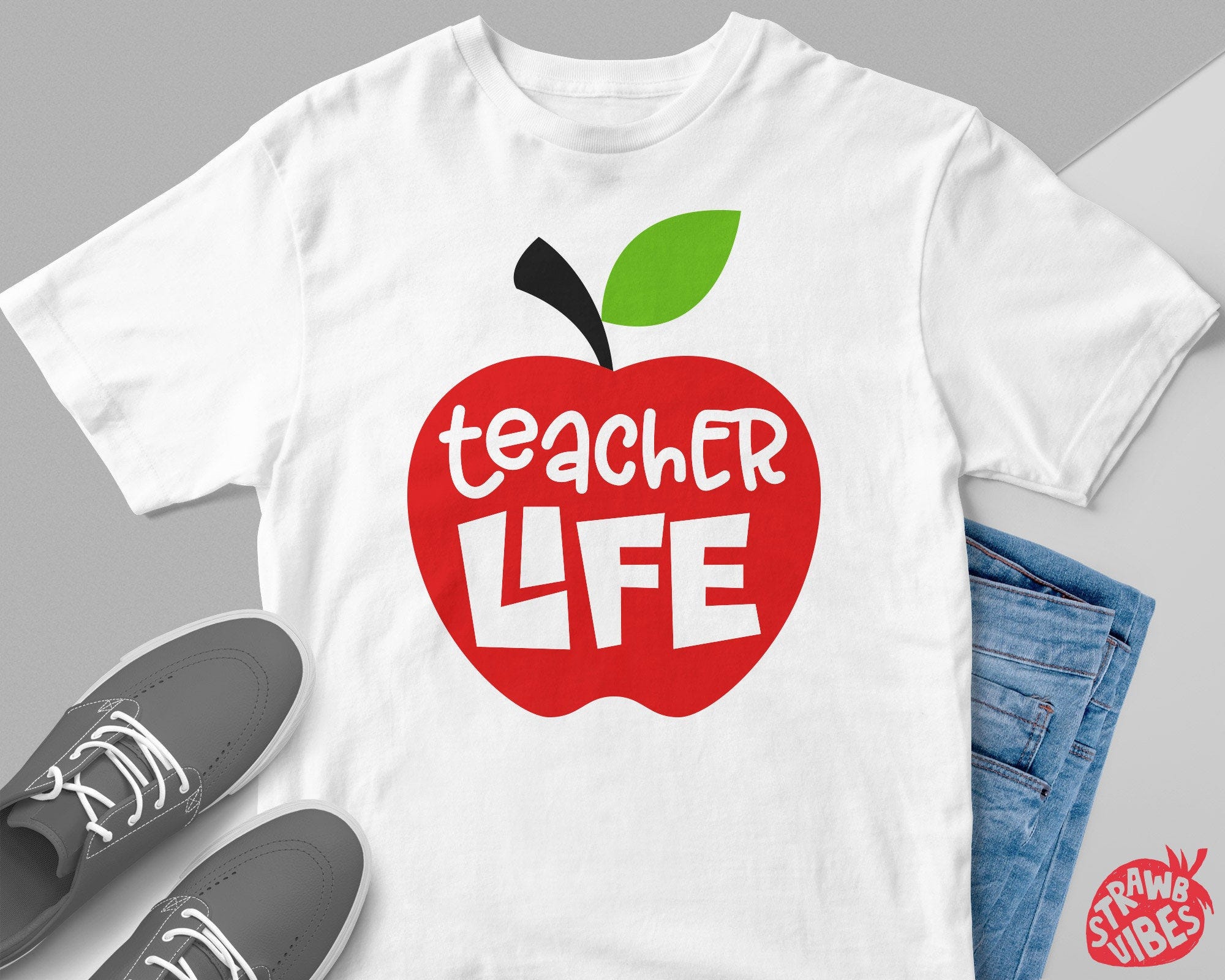 Teacher Life Svg, Png, Teacher Apple Svg, Teacher Svg, Teacher Gift Svg, Back To School Svg, Teacher Shirt Svg, Cricut, Sublimation, HTV
