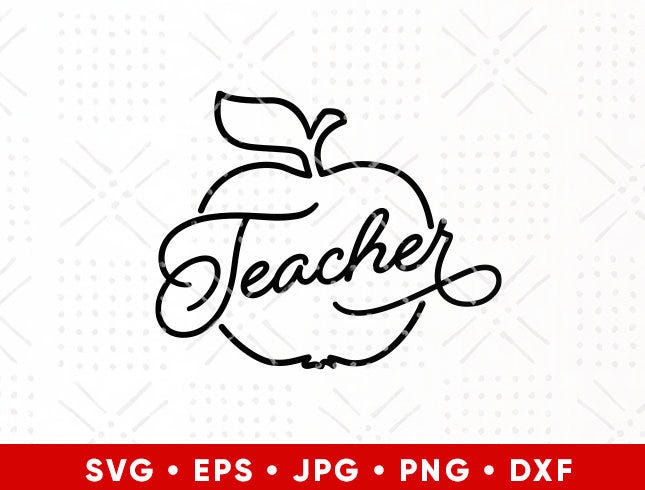 Teacher SVG Teach Love Inspire Apple Cut File T-Shirt SVG Digital Download Clipart Cricut Silhouette Cute Teacher Gift Back to School gift