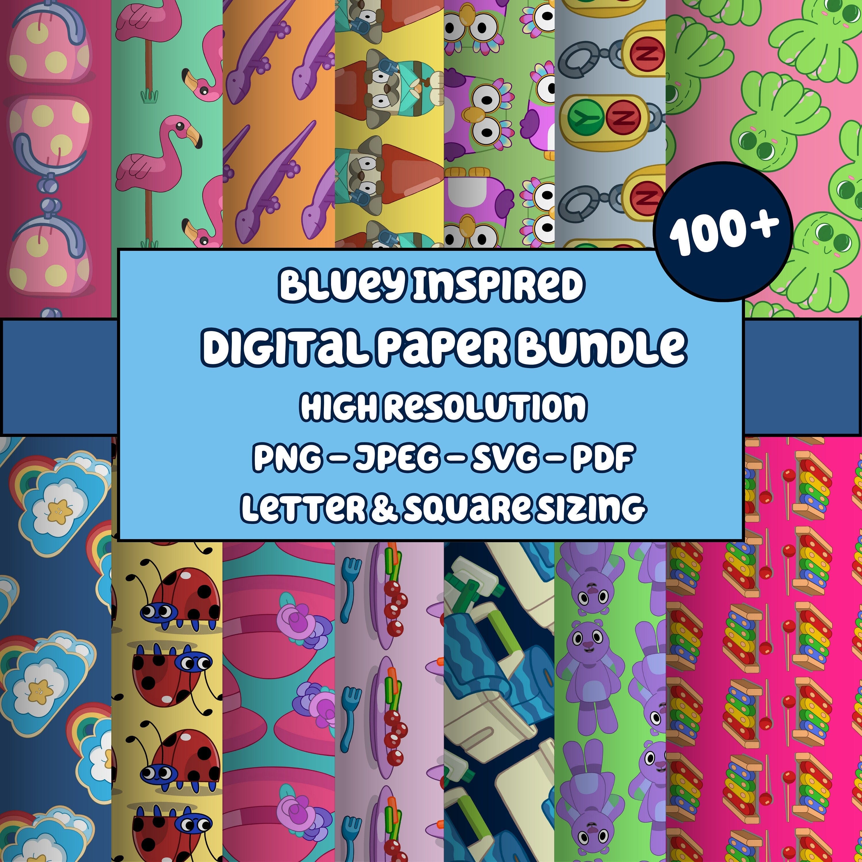 Bluey SVG PNG Jpeg Pdf Digital Paper Bundle- - High Resolution- Bluey SVG for Cricut- Unique Creative Personalized Birthday Gifts