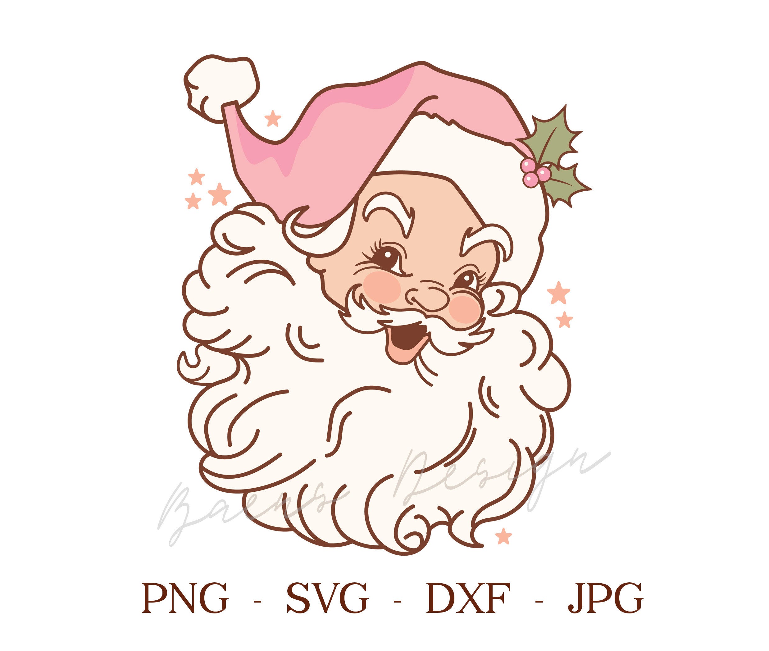 Retro Pink Santa Claus SVG PNG, Christmas SVG, Christmas Vintage Svg Png. Christmas Sublimation for Shirt, Christmas Png - Santa Clip Art
