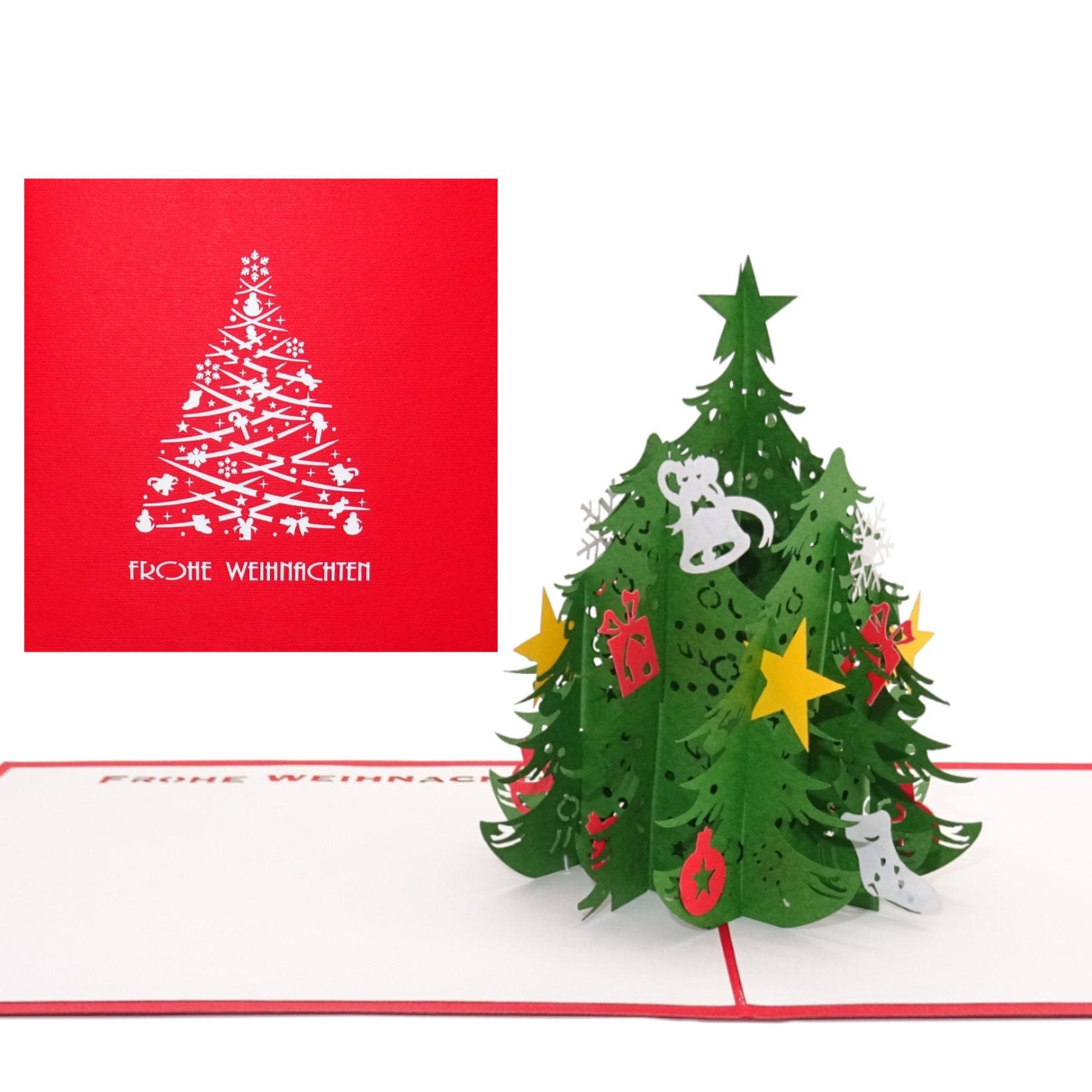 3D Christmas card "Christmas tree | Classic" Merry Christmas - elegant pop-up card for Christmas, gift card, 3D greeting card