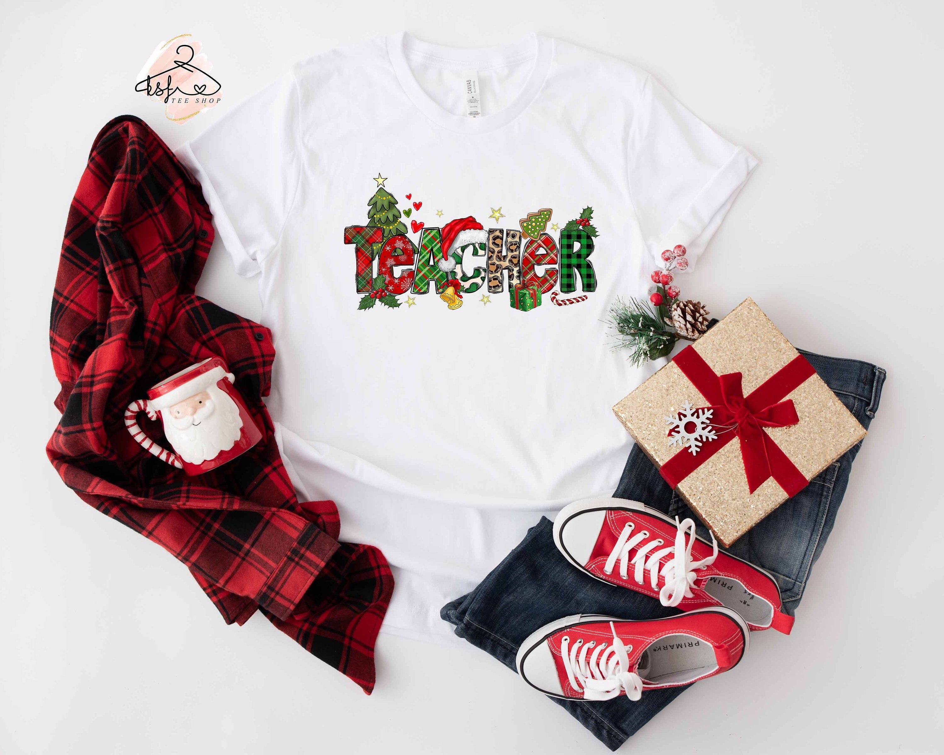 Christmas Teacher Shirt, Teacher Tshirt, Christmas Tree Shirt, Christmas Teacher Tee, Christmas School Tee, Christmas Gift, Gift For Teacher