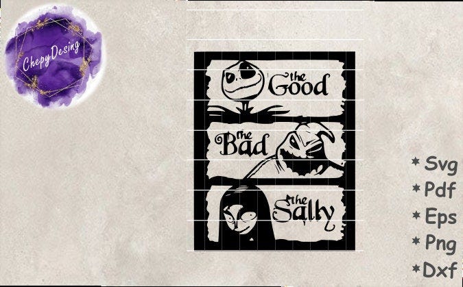 Jack and Sally Svg, The Bad The Good The Sally, Nightmare Before Christmas Svg, Jack ClipArt, Sally Cut File, The Halloween Svg