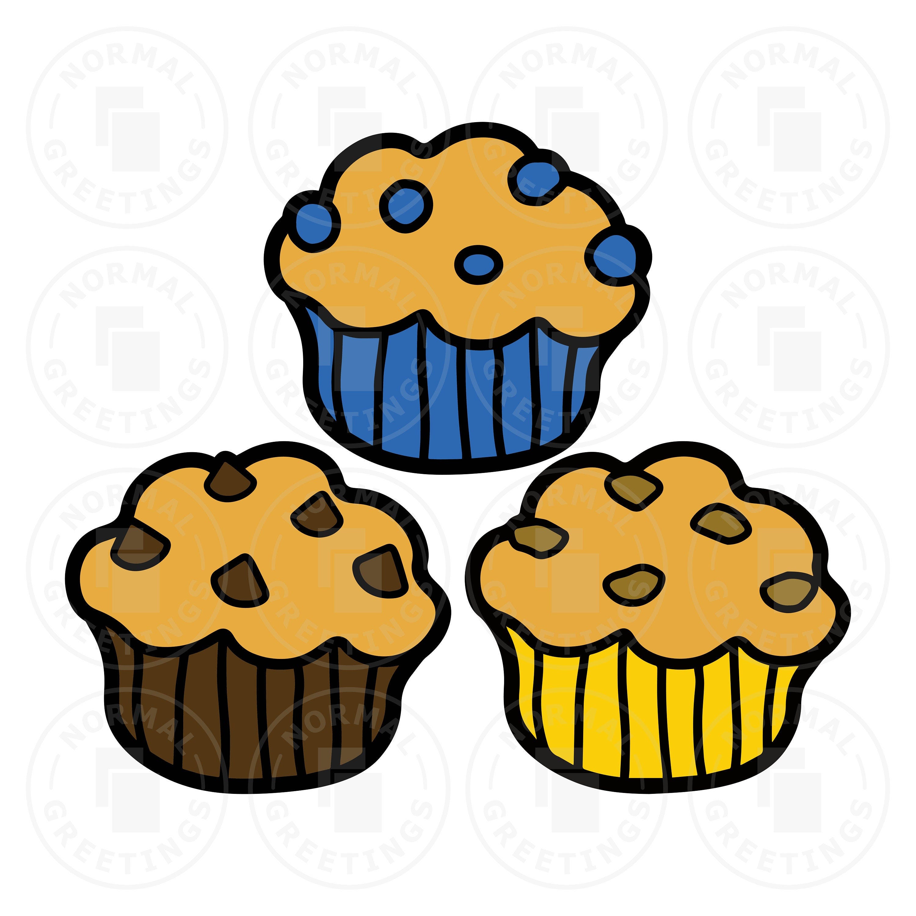 Muffins Cricut Cut Files Bundle Blueberry Banana Nut Chocolate Chip Muffin Layered SVG File Cute Snack Sweets Pastries Cupcakes Clip Art PNG