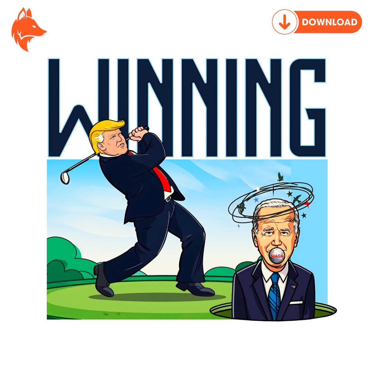 Free Funny Winning Trump Golf And Biden PNG