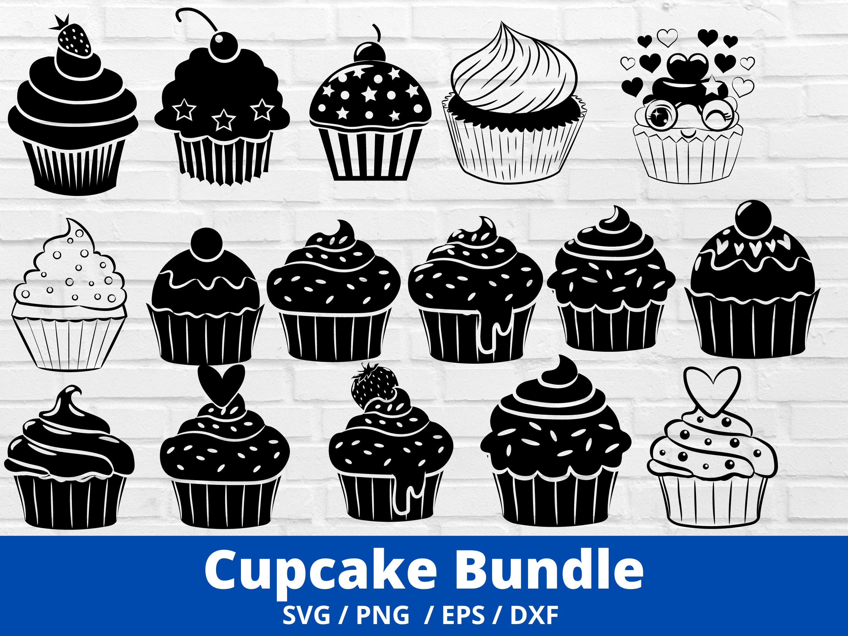 Muffin Svg Bundle,Cup Cake Svg Bundle,DXF,Muffin Cut File,Bakery,Birthday,Dessert,Sweets,Cricut,Silhouette,Commercial use