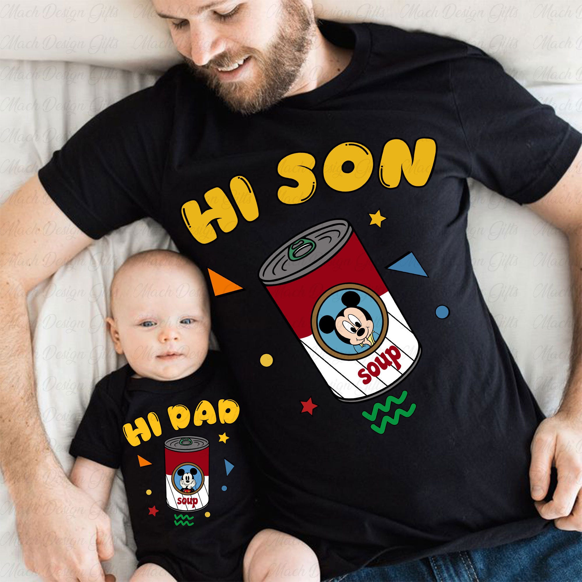 Matching Dad and Son Svg, Hi Dad Soup Svg, Father and Son Svg, Happy Fathers Day Svg, Mouse Dad Shirt, Mouse and Friends, Matching Family