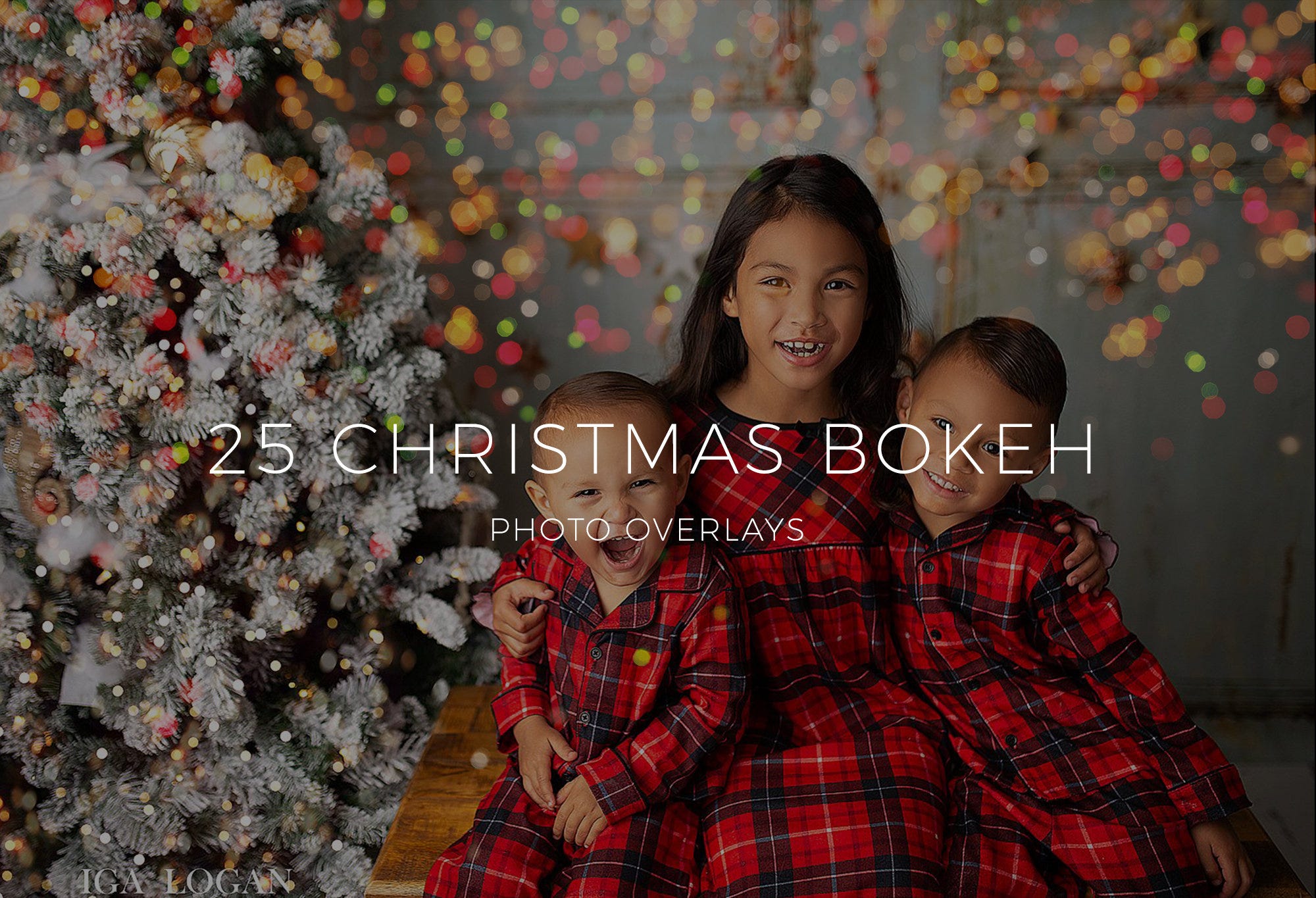 25 Christmas Bokeh Light Overlays, Christmas Overlays, photo editing, digital download, fairy lights, Photoshop effect