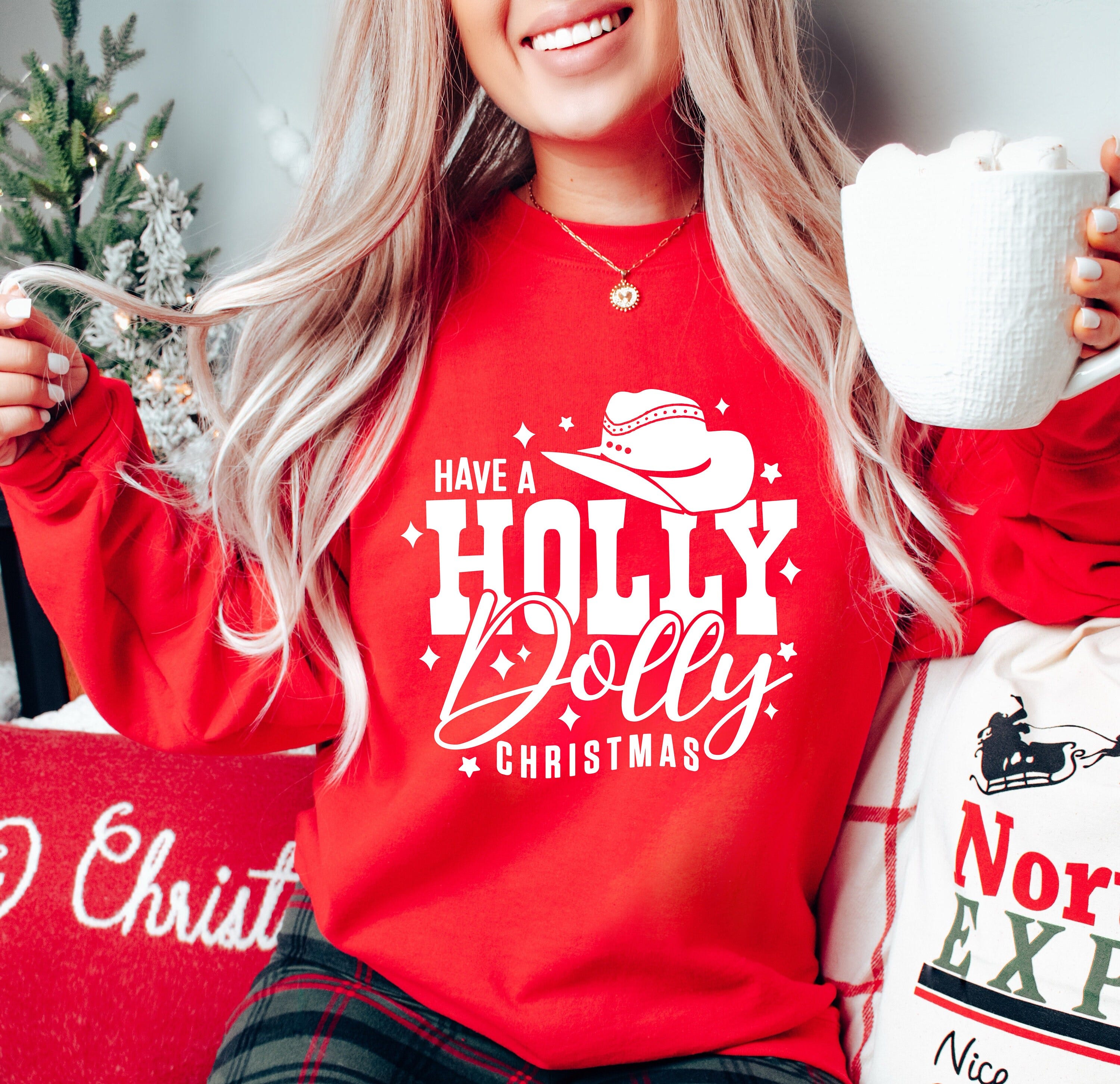 Have a Holly Dolly Christmas Sweatshirt, Christmas Hoodie, Family Christmas, Funny Christmas Gift, Christmas Sweat, Santa Claus, Xmas Hoodie