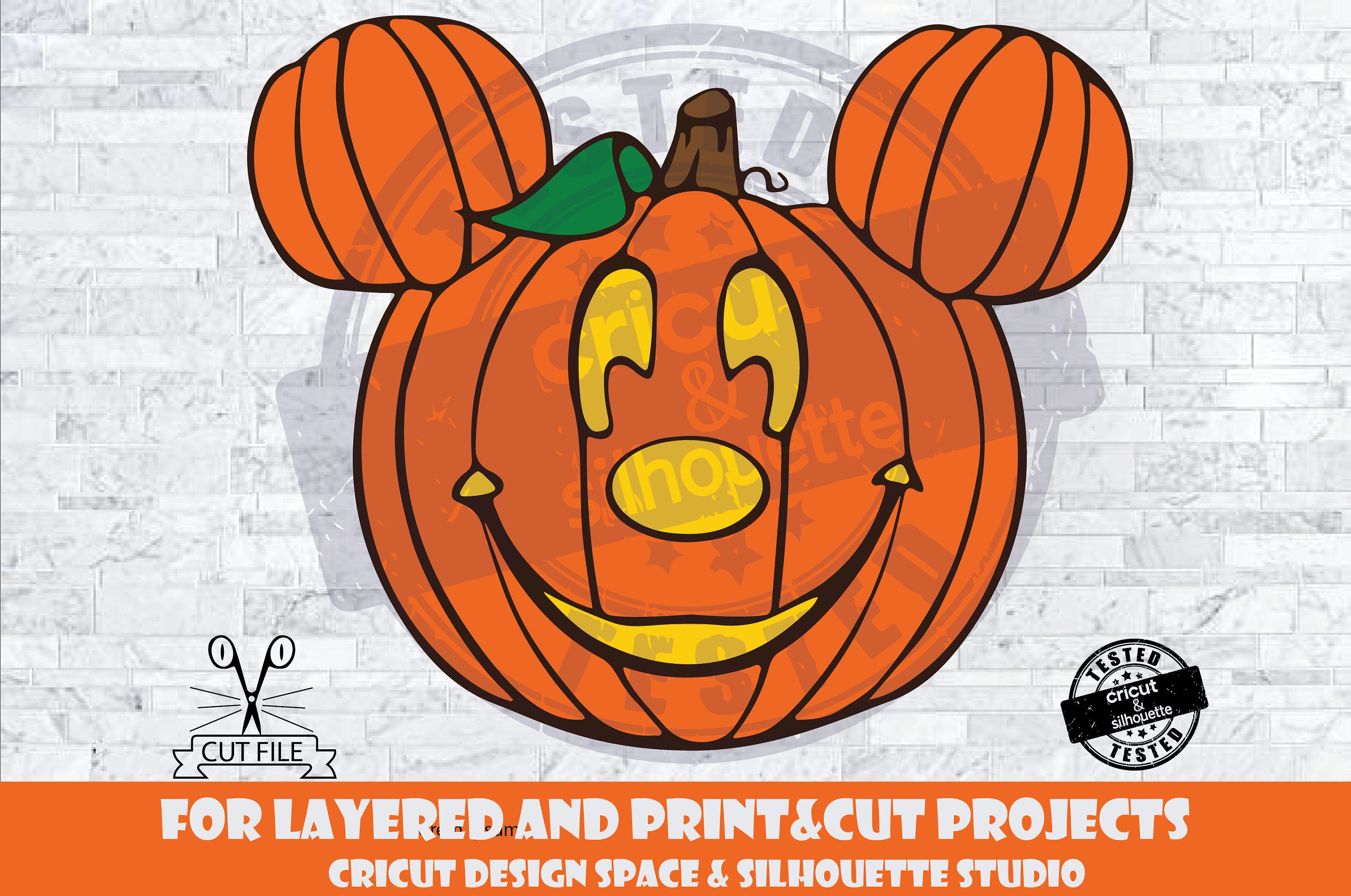 Mickey Pumpkin SVG Design Files For Cricut Silhouette Cut Files Layered And PrintAndCut Mickey SVG Pumpkin SVG Halloween svg