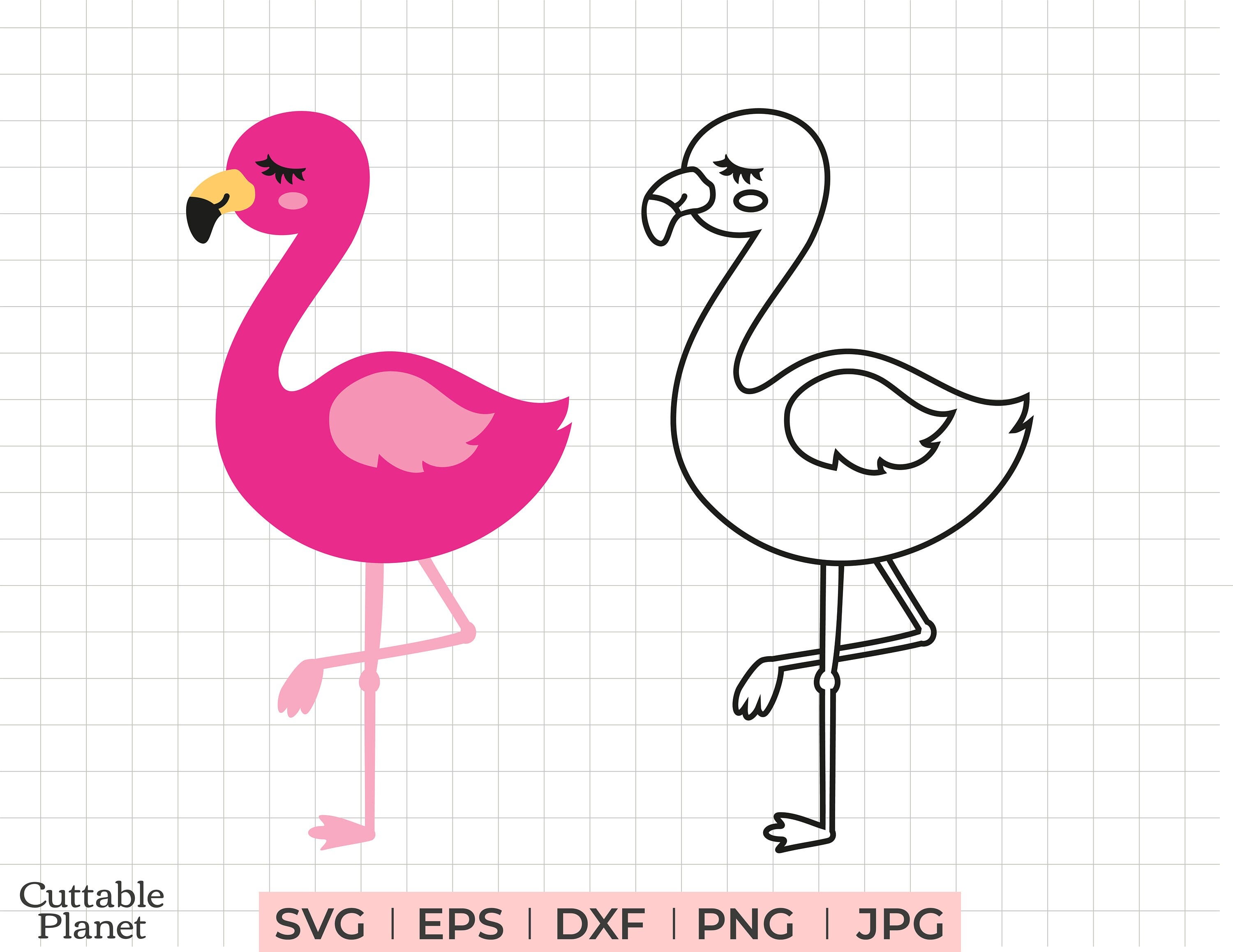 Flamingo outline svg, flamingo svg, flamingo png, cute flamingo svg, flamingo clipart, flamingo summer svg, flamingo dxf, pink flamingo