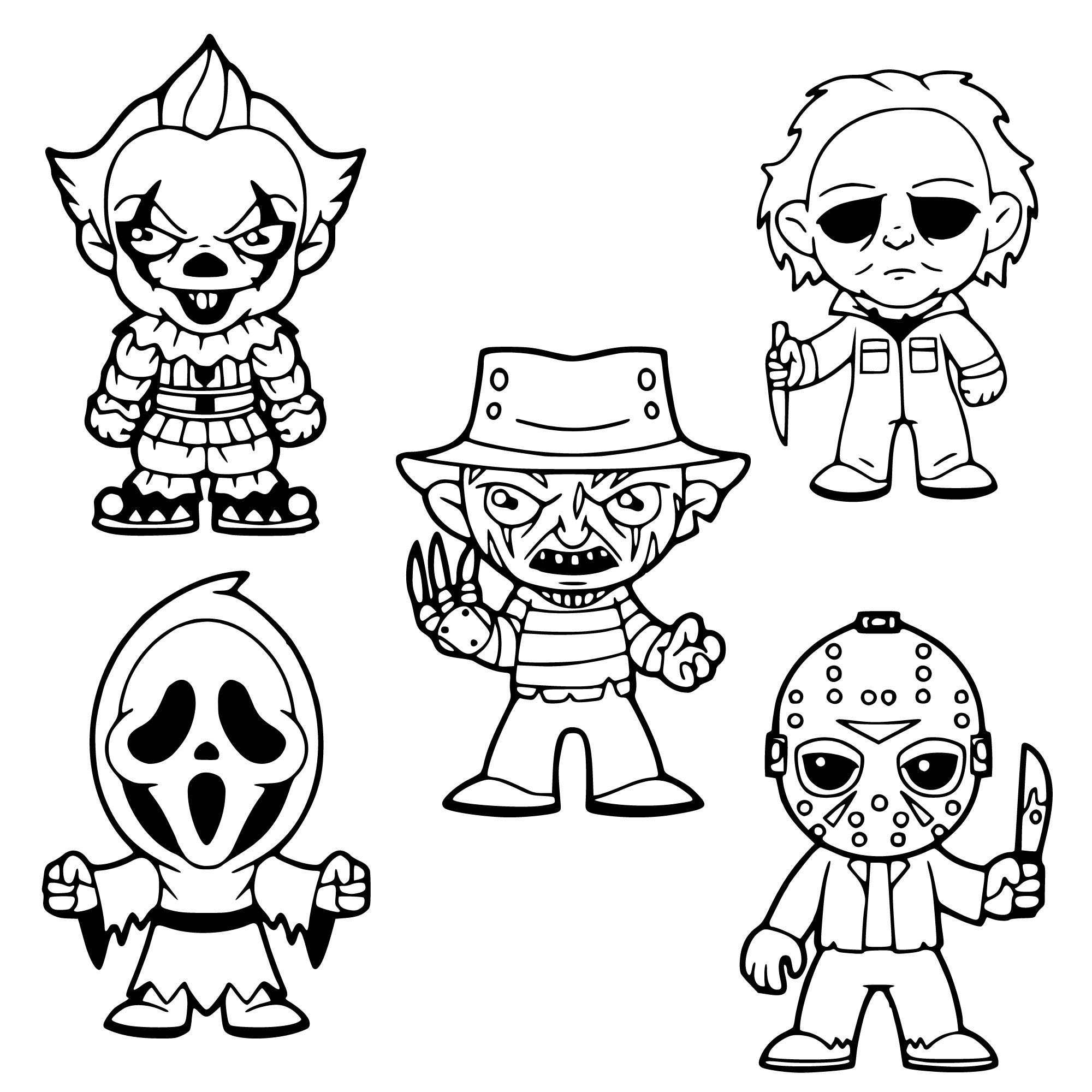 Bundle Halloween SVG, Bundle Baby Horror Character SVG, Monsters Svg, Horror SVG, Halloween Svg,Kids Halloween Svg, Cricut Instant Download