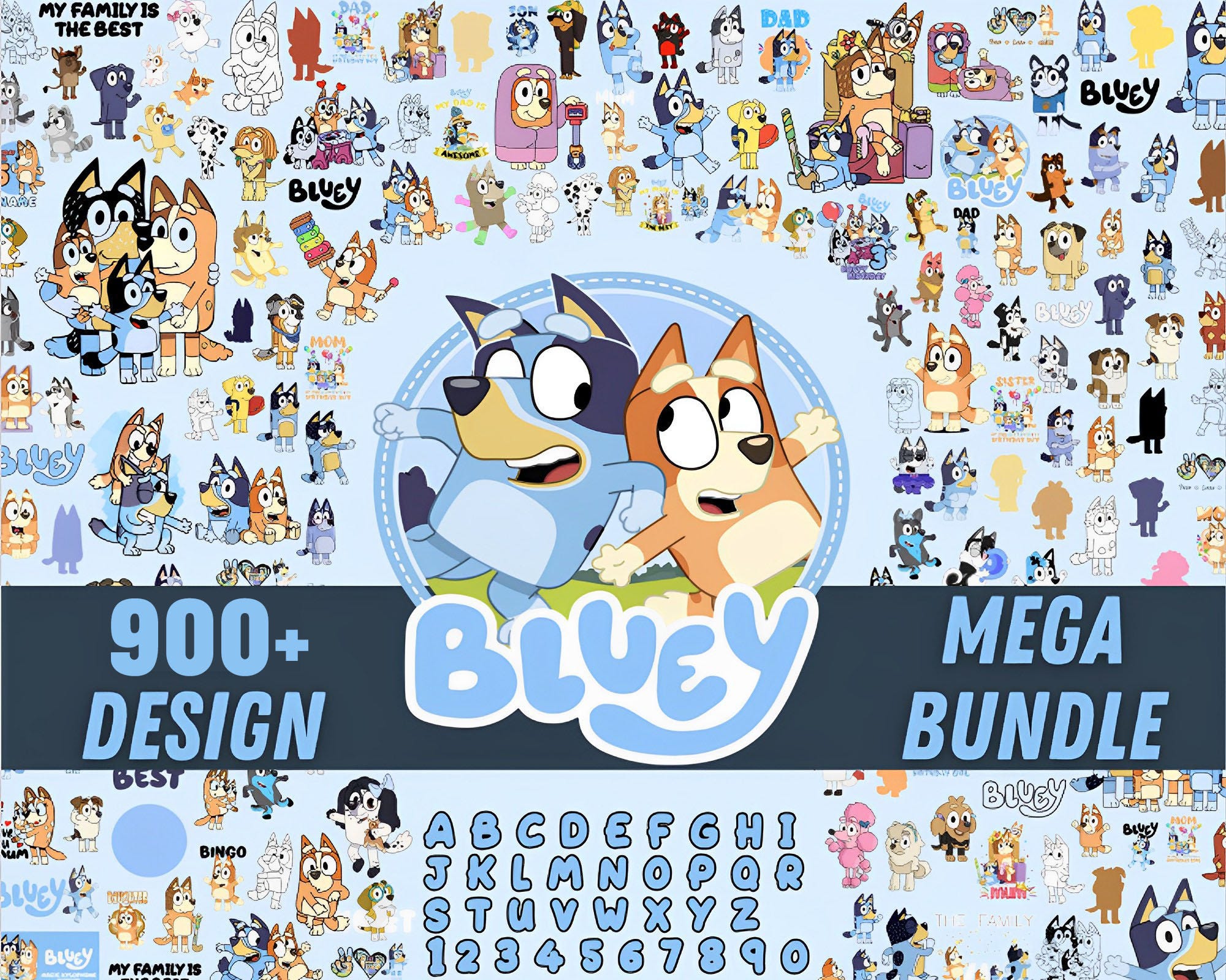 1100+ Mega Bluey Bundle, Bluey Cut Files For Cricut, Bluey Clipart, Bluey And Bingo, Bluey Family, Bluey Birthday, Sublimation, Mug Png File