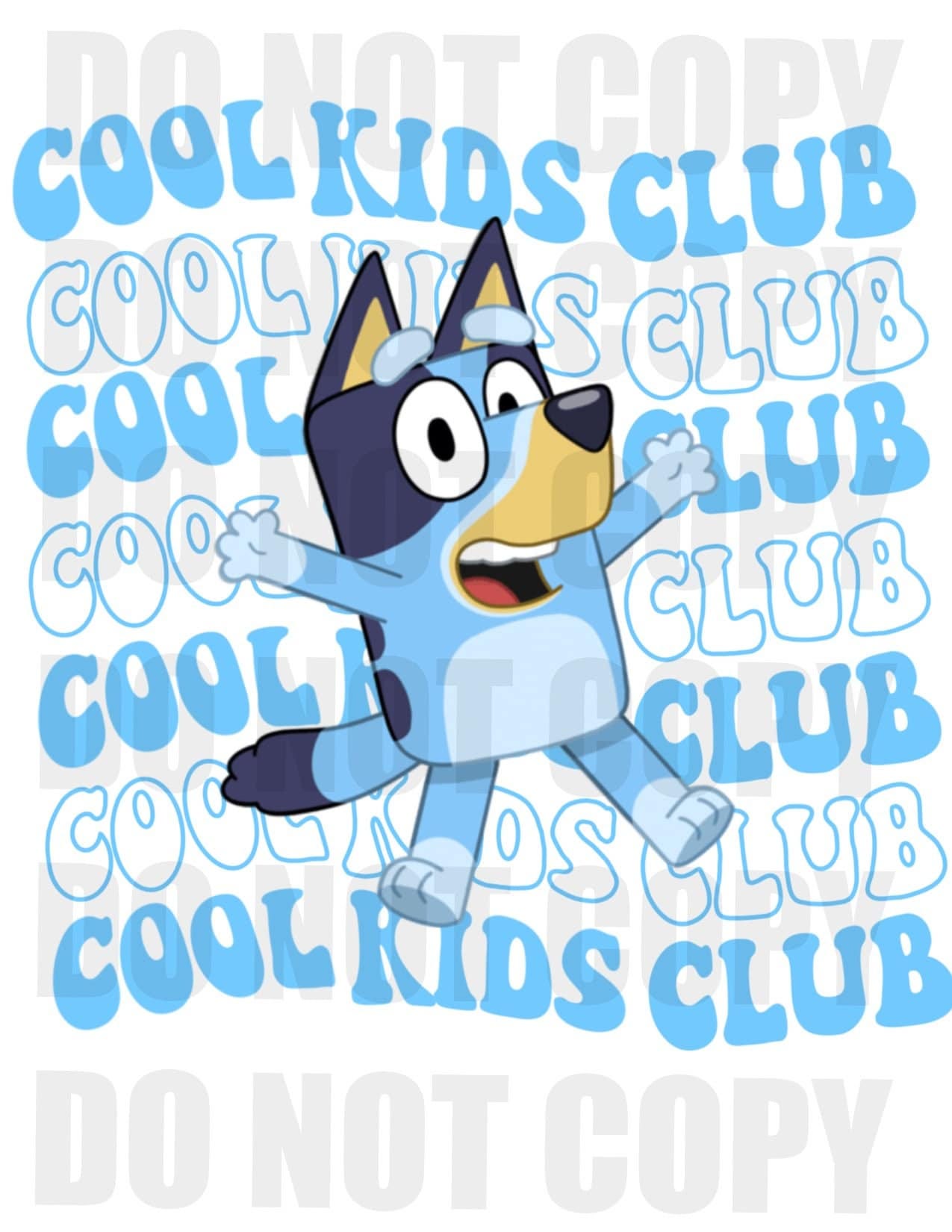 Cool Kids Club Blue DOG Retro PNG