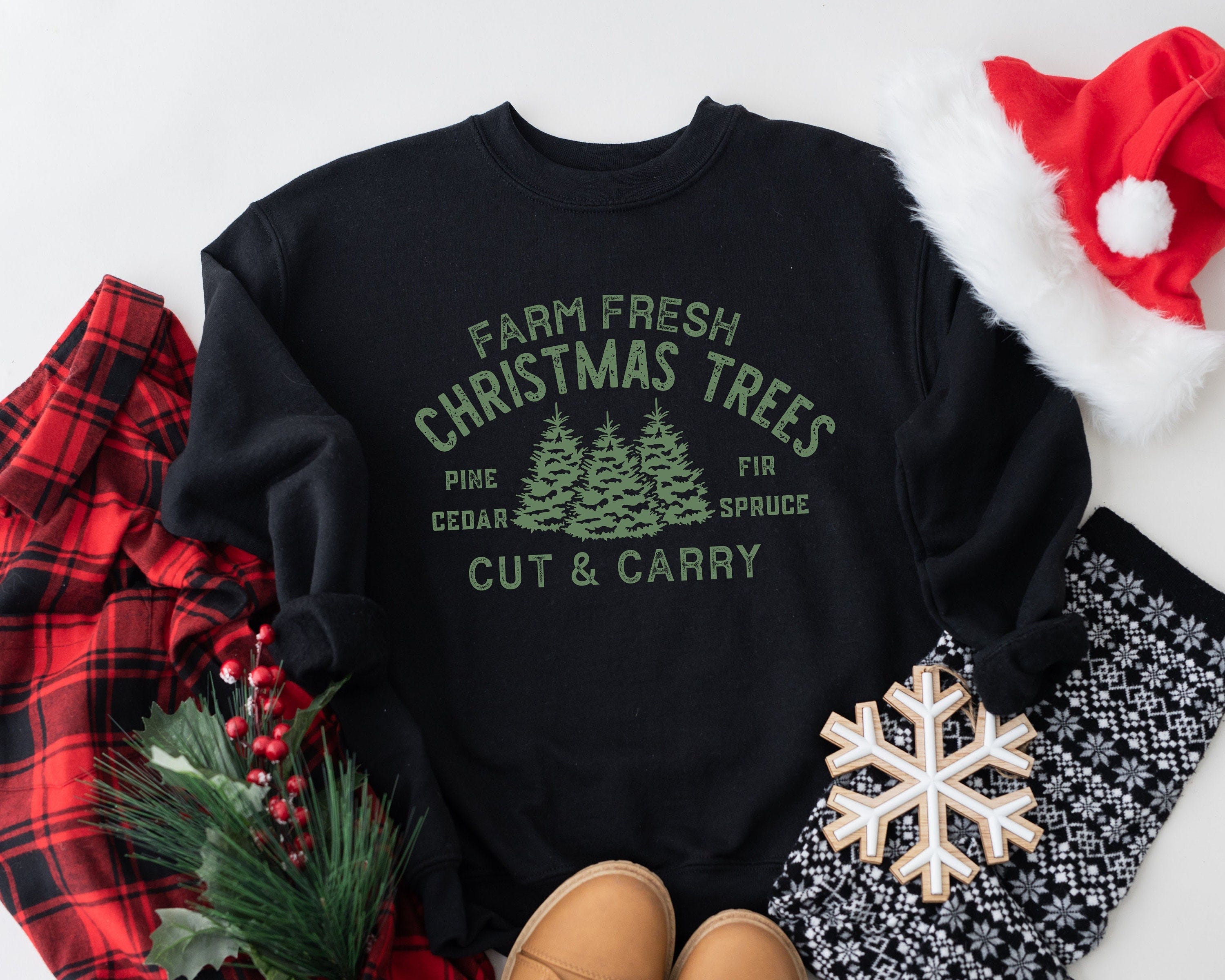 Farm Fresh Christmas Trees Shirt, Pine Spruce Fir, Christmas Gift Ideas, Holiday Shirt, Christmas Sweatshirt, Unisex Adult Tee, Winter Tee