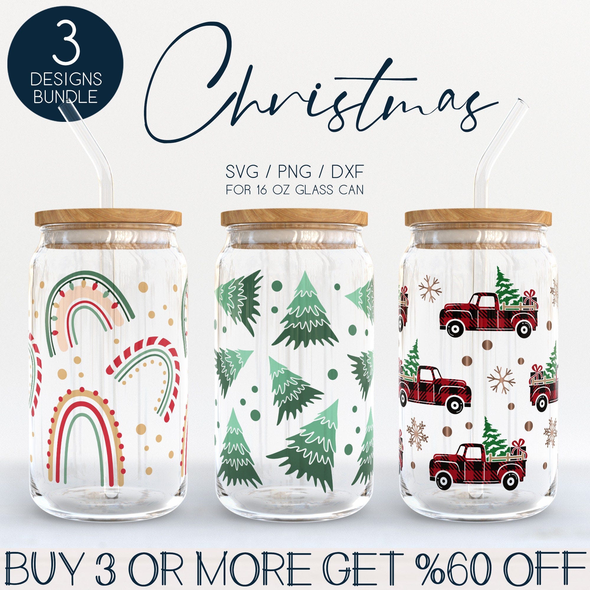 Christmas Libbey Glass SVG Bundle, Red Truck 16oz Beer Can Wrap Svg Png Dxf, Tree Coffe Cup Svg, Rainbow Tumbler Wrap Svg Files for Cricut