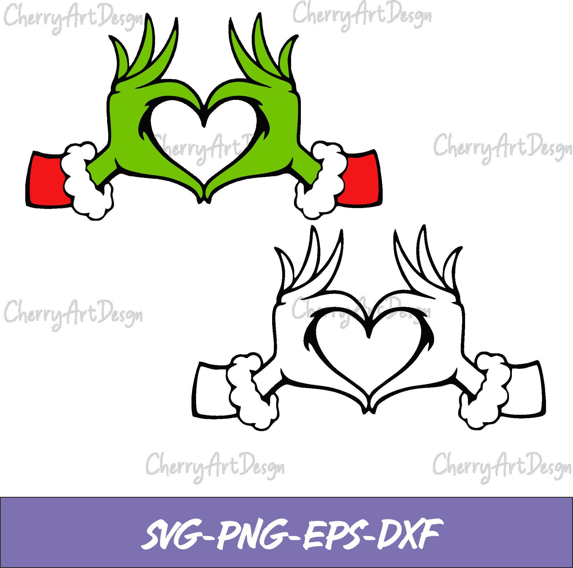 Whoville Heart Hands Svg Png, Funny Santa Christmas Svg, Christmas Love sign Png, Holiday Svg, Winter Svg, Png, Dxf, Eps