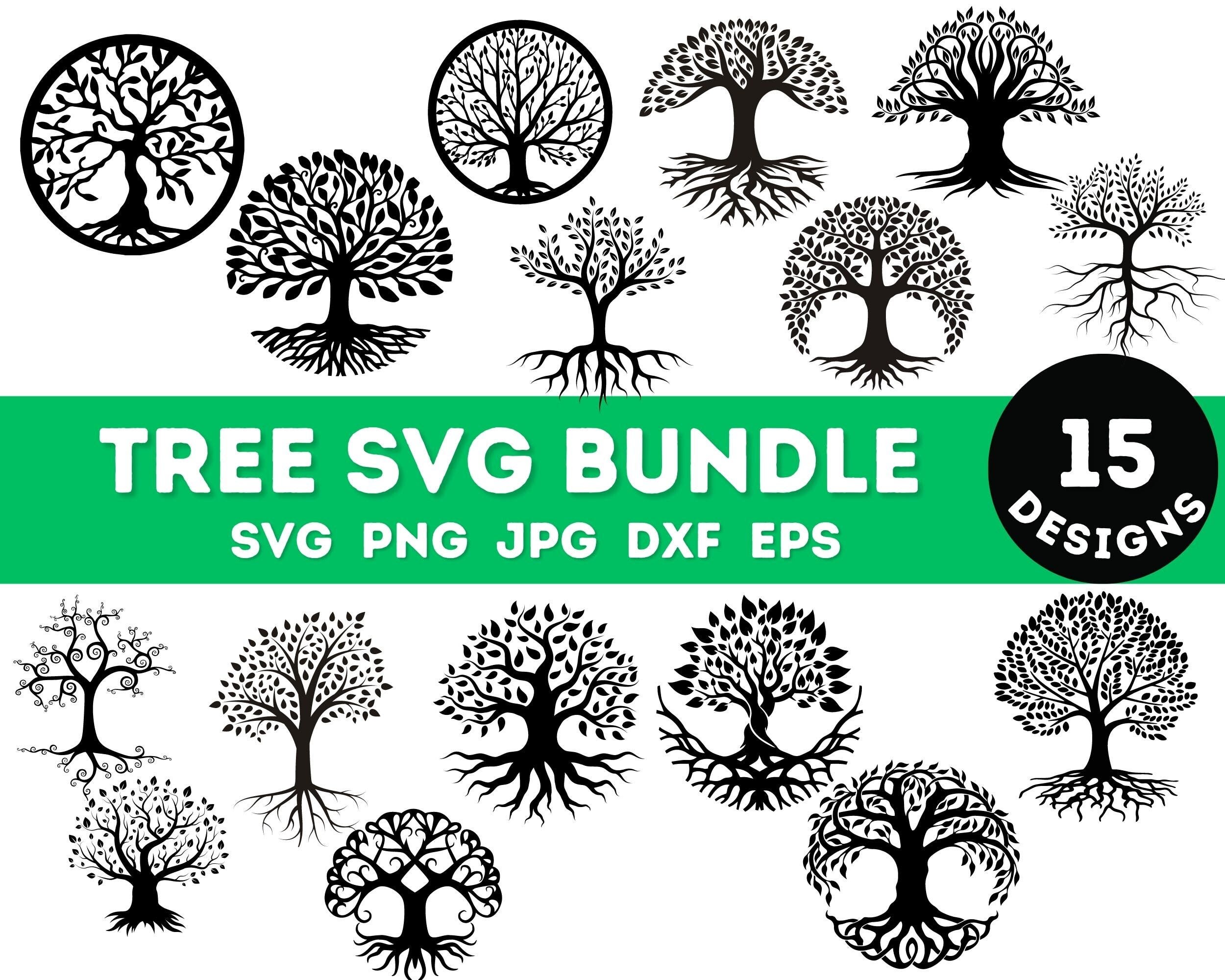 Tree Svg, Trees Svg, Tree Of Life Svg, Tree Clipart, Svg Files For Cricut, Tree Cut File, Tree Line Svg, Landscape Svg, Tree Svg Bundle,