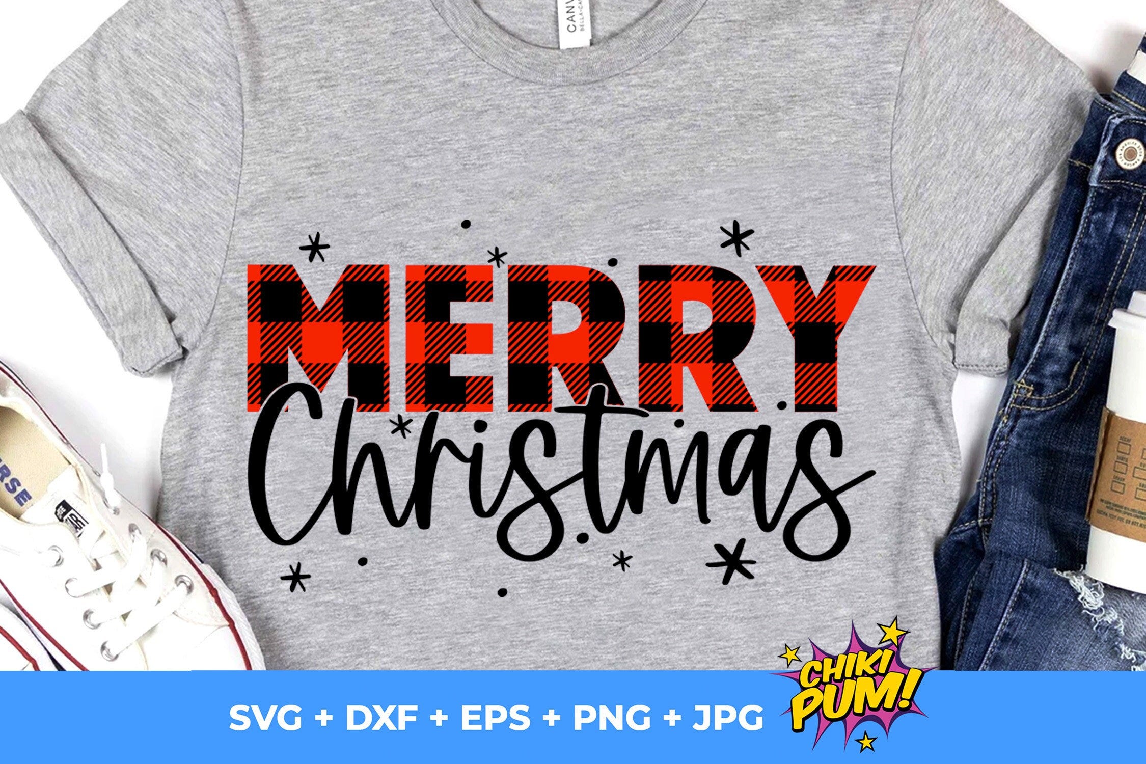 Merry Christmas SVG, Plaid Christmas SVG, Christmas SVG, Christmas Cricut svg, Christmas Silhouette