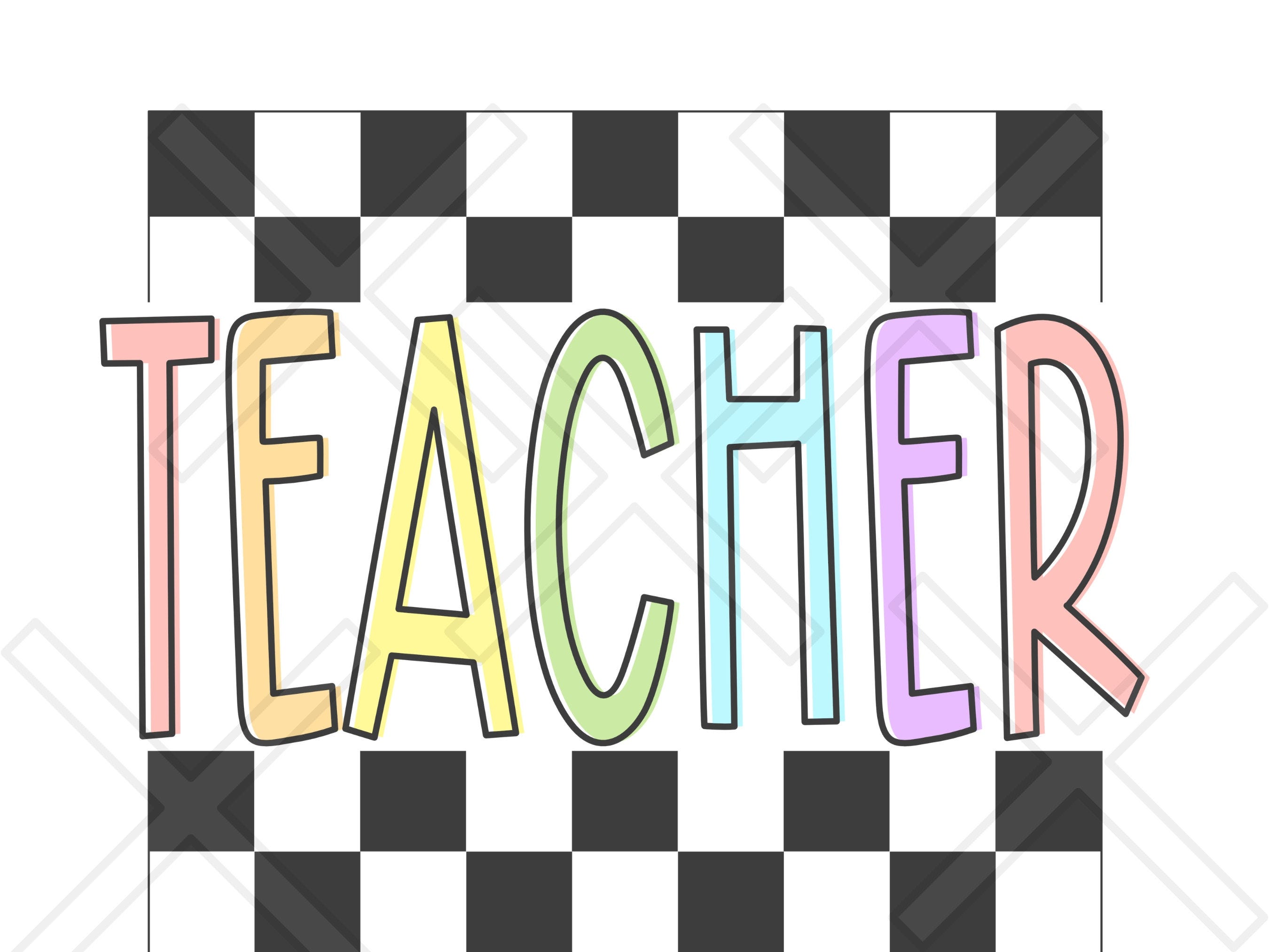 Retro Trendy Teacher Sublimation Teacher Checkered png, digital file Teacher for shirts, checkered teacher sublimation PNG, groovy teacher